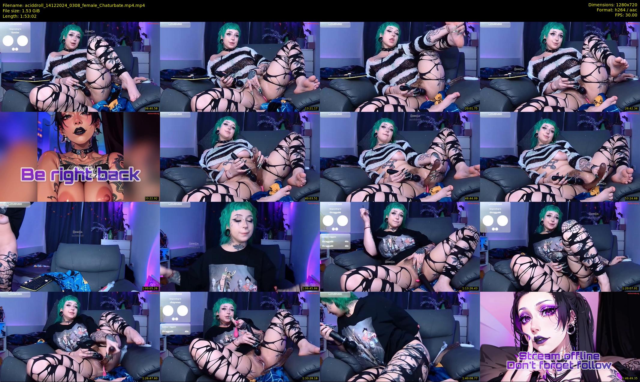 aciddroll — 114 minute Chaturbate female cam show recording, 720p, Dec 14, 2024