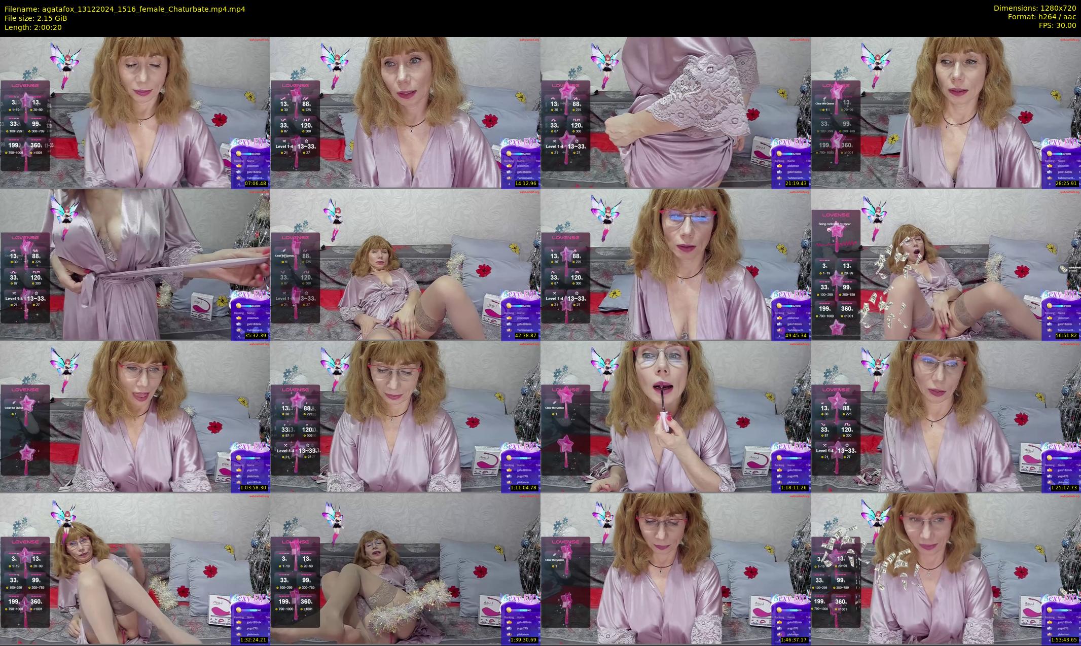 agatafox — 121 minute Chaturbate female cam show recording, 720p, Dec 13, 2024