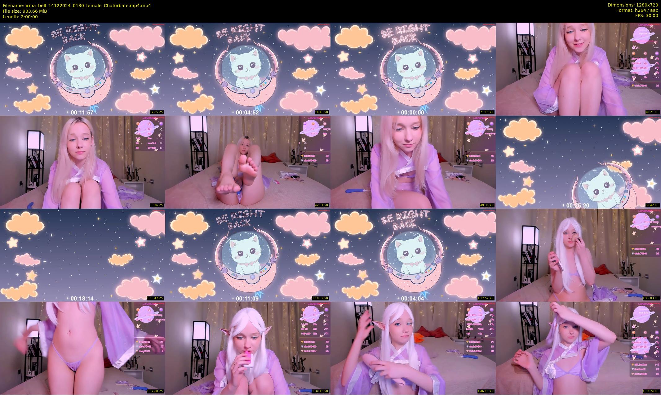 irma_bell — 120 minute Chaturbate female cam show recording, 720p, Dec 14, 2024