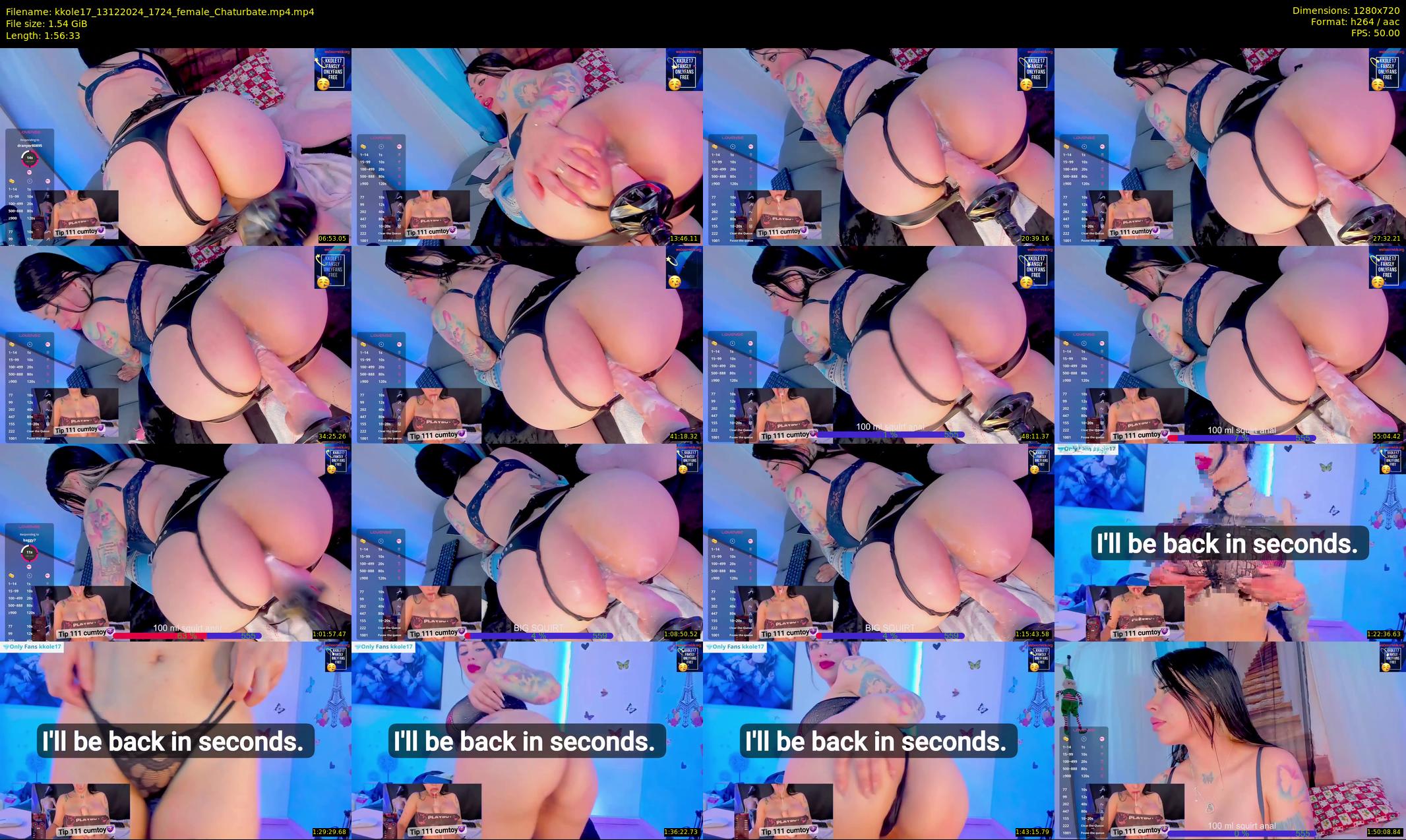 kkole17 — 117 minute Chaturbate female cam show recording, 720p, Dec 13, 2024