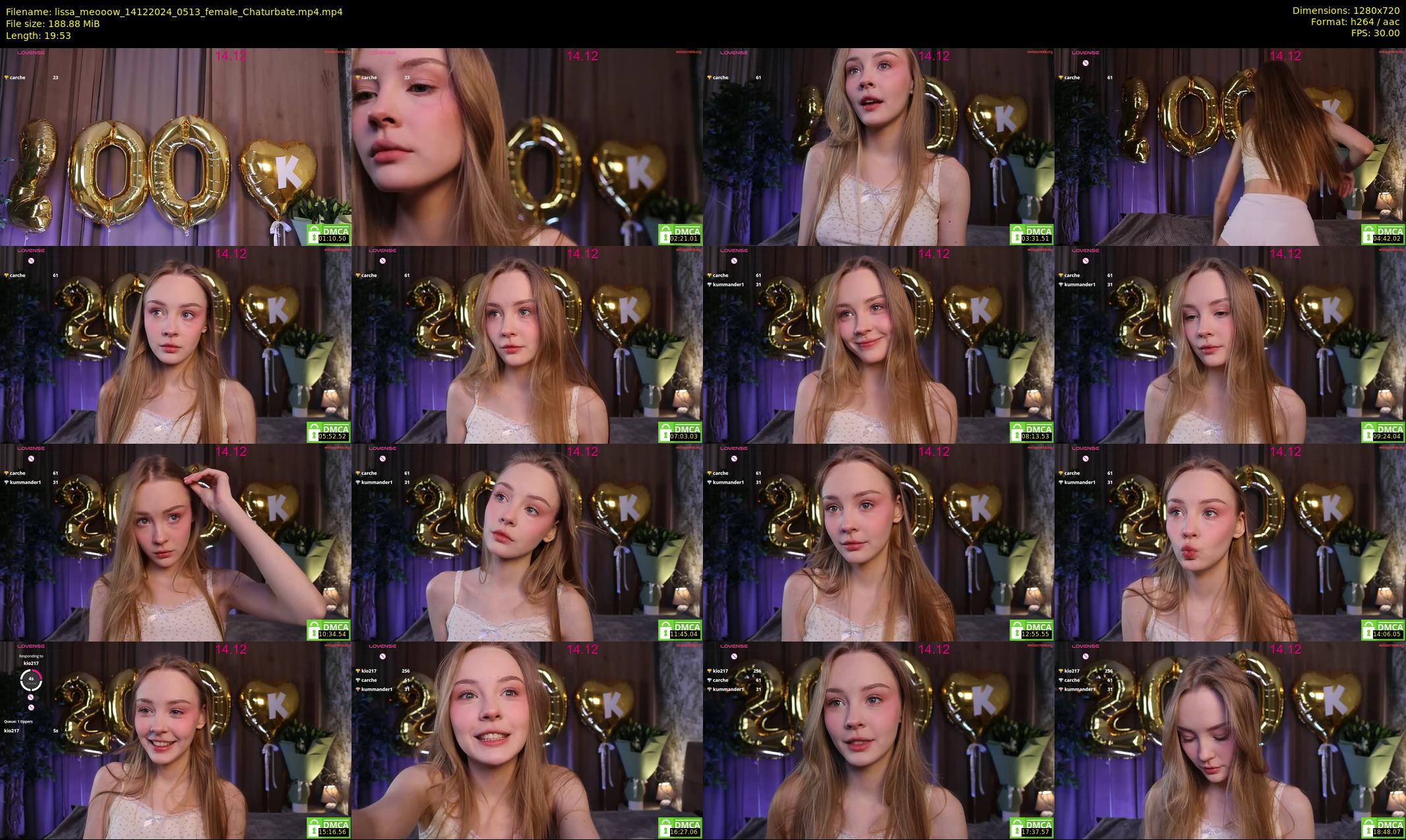 lissa_meooow — 20 minute Chaturbate female cam show recording, 720p, Dec 14, 2024