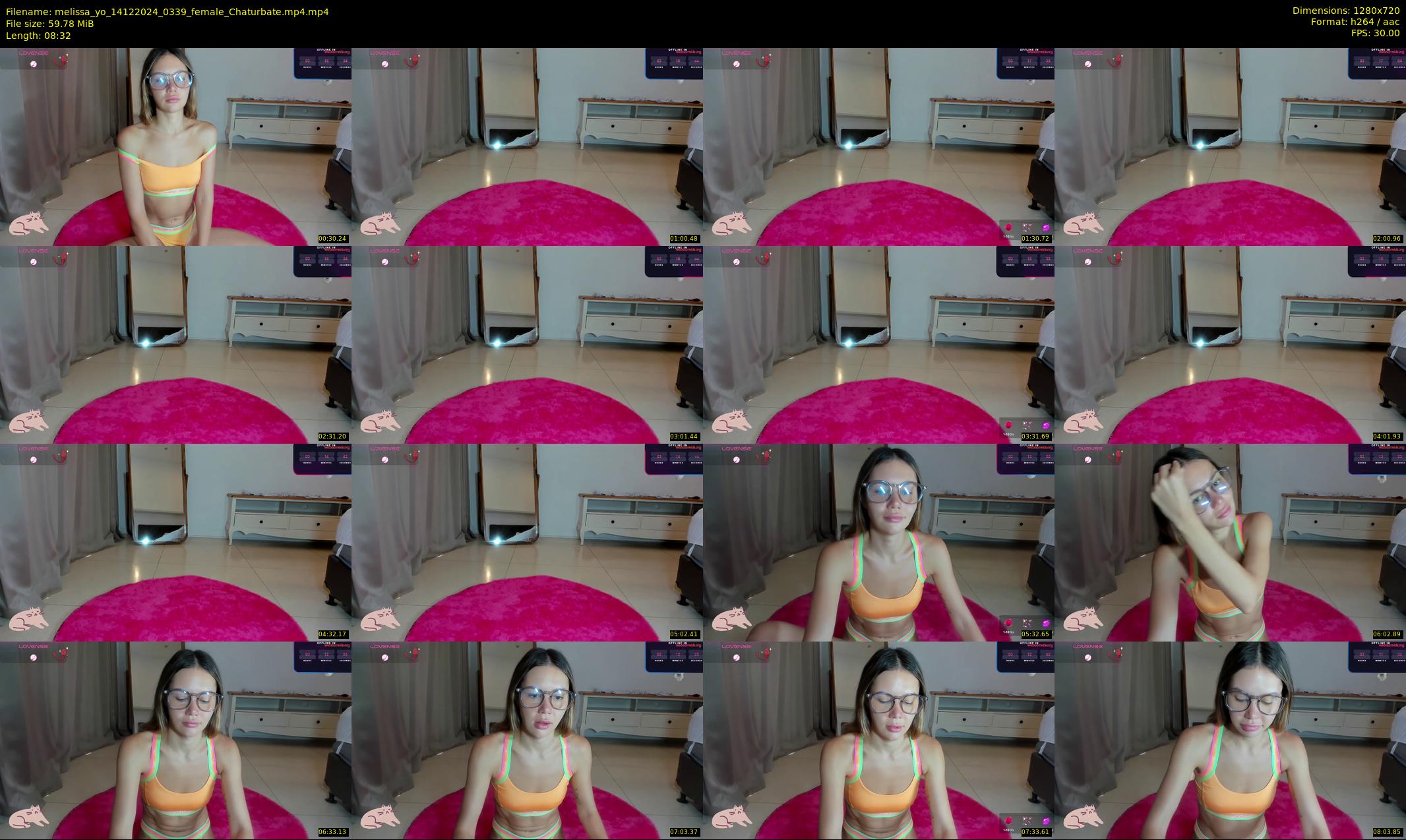 melissa_yo — 9 minute Chaturbate female cam show recording, 720p, Dec 14, 2024
