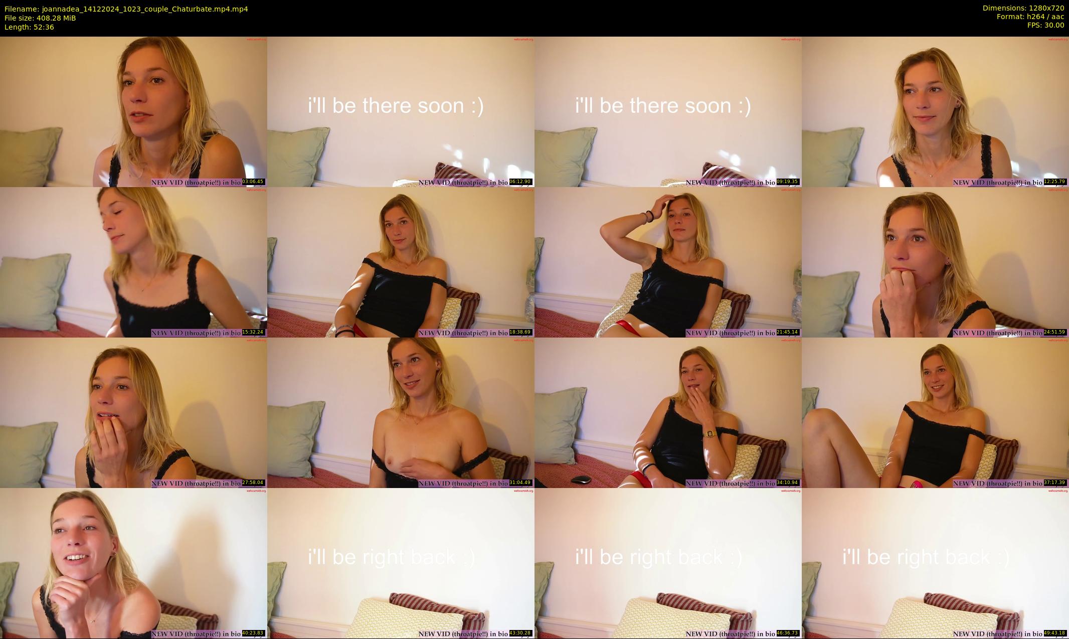 joannadea — 53 minute Chaturbate female cam show recording, 720p, Dec 14, 2024