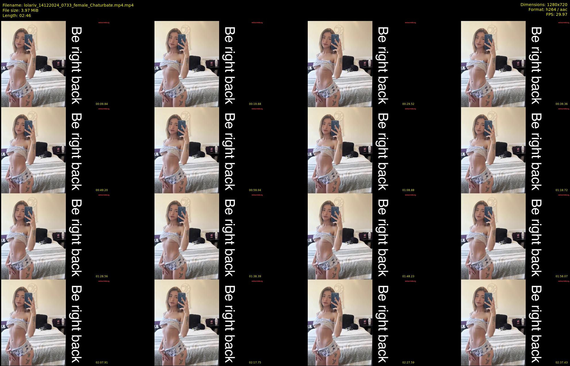 lolariv — 3 minute Chaturbate female cam show recording, 720p, Dec 14, 2024