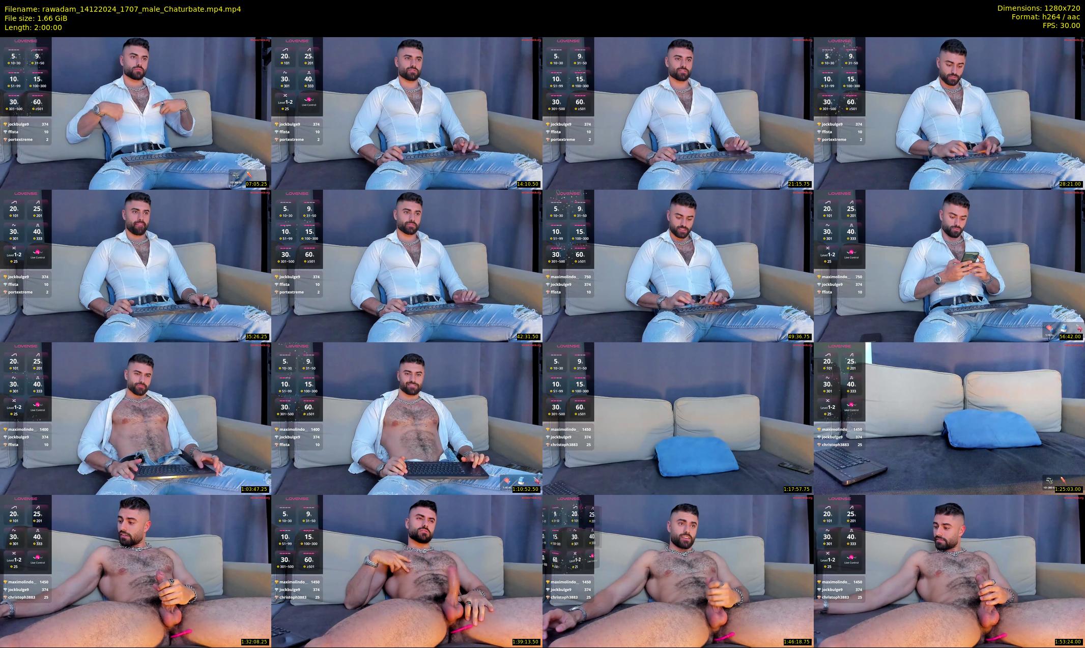 rawadam — 120 minute Chaturbate male cam show recording, 720p, Dec 14, 2024