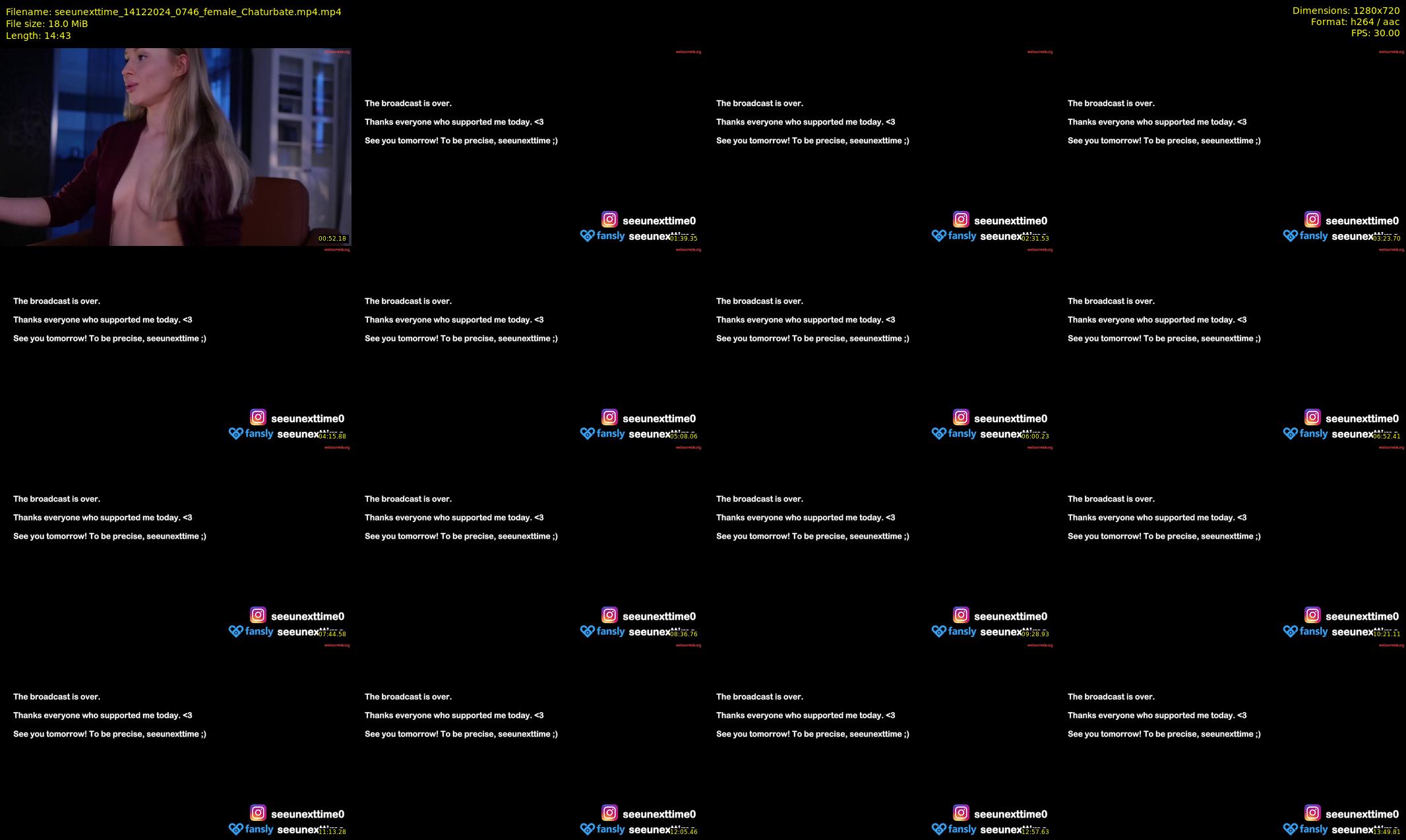 seeunexttime — 15 minute Chaturbate couple cam show recording, 720p, Dec 14, 2024