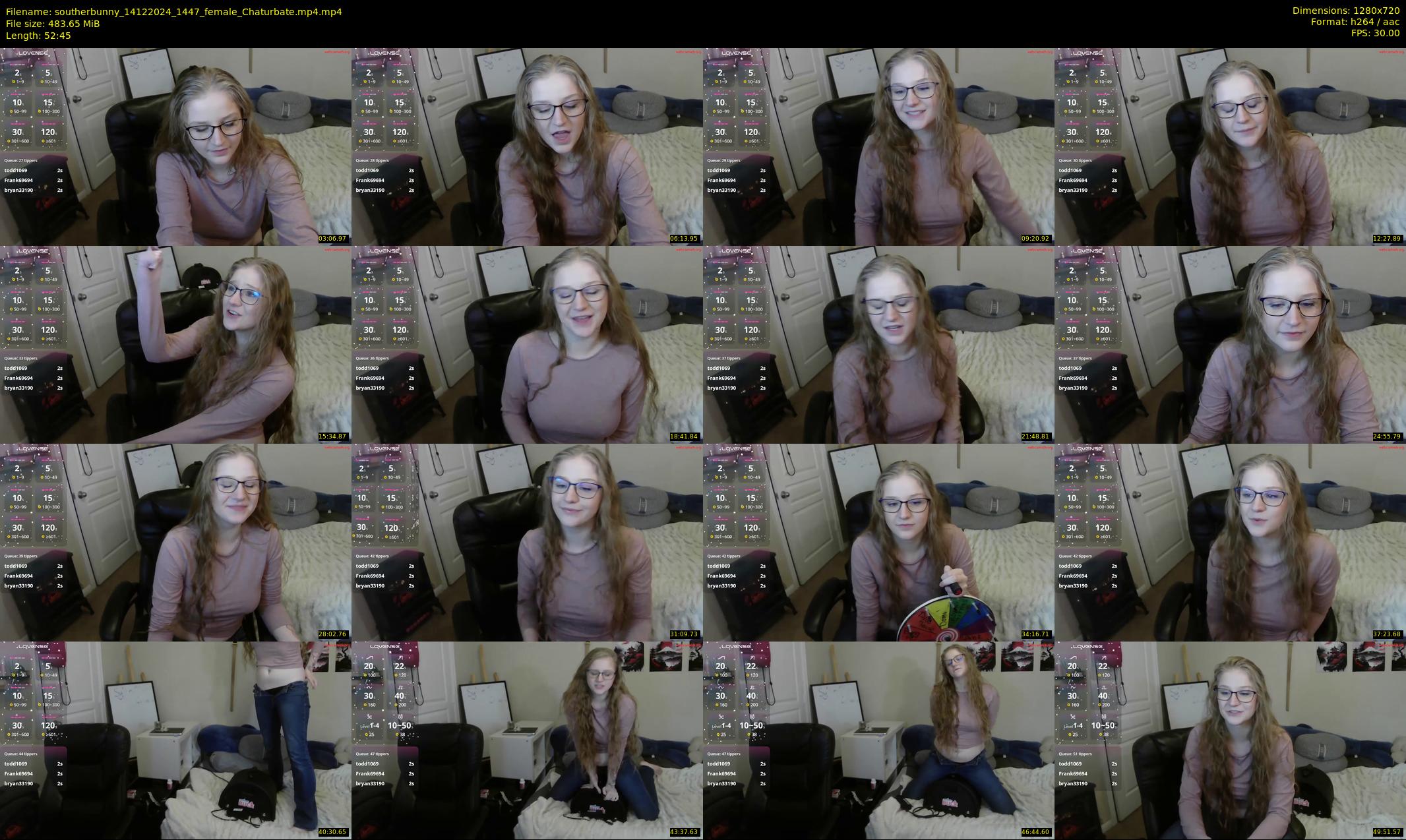 southerbunny — 53 minute Chaturbate female cam show recording, 720p, Dec 14, 2024