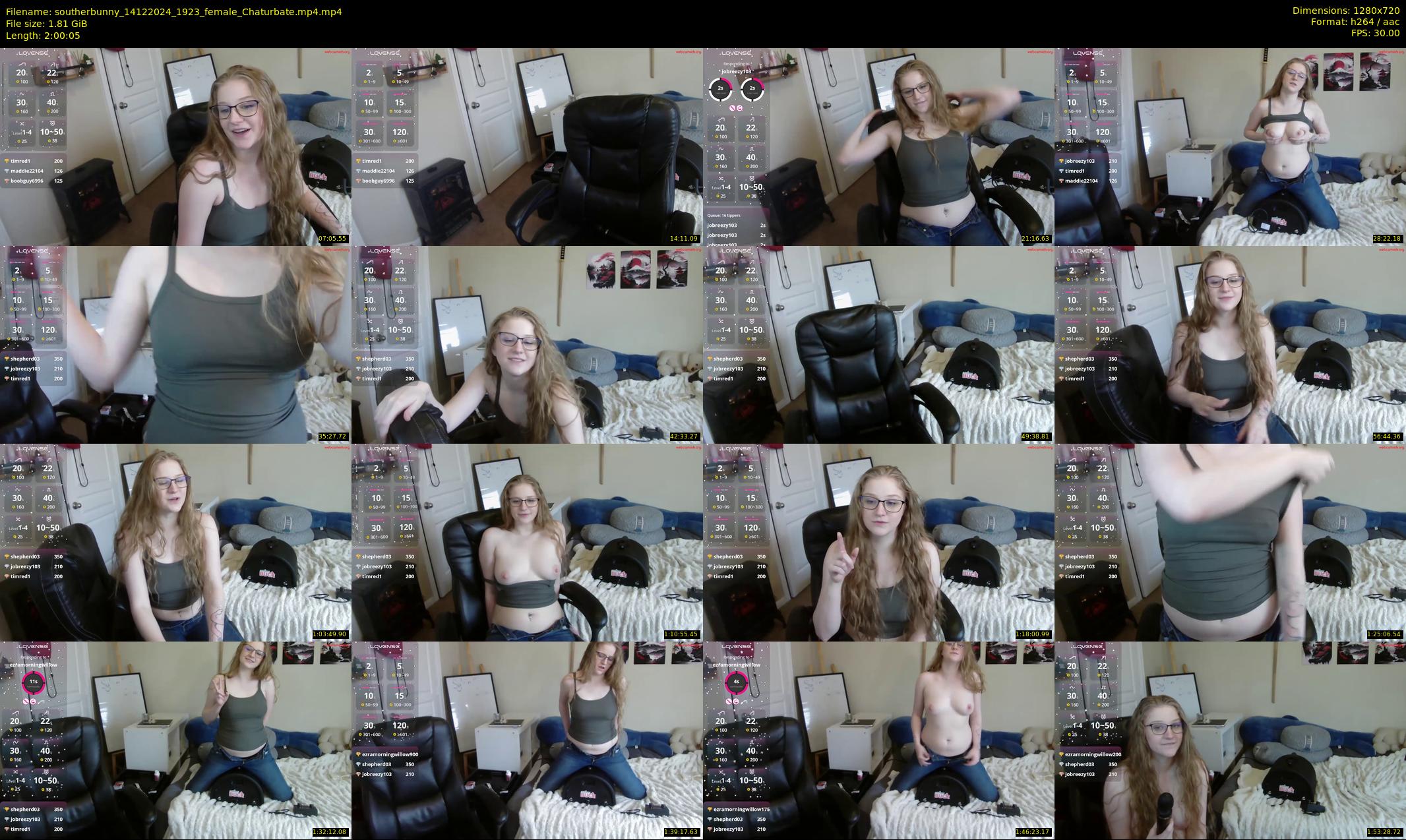 southerbunny — 121 minute Chaturbate female cam show recording, 720p, Dec 14, 2024