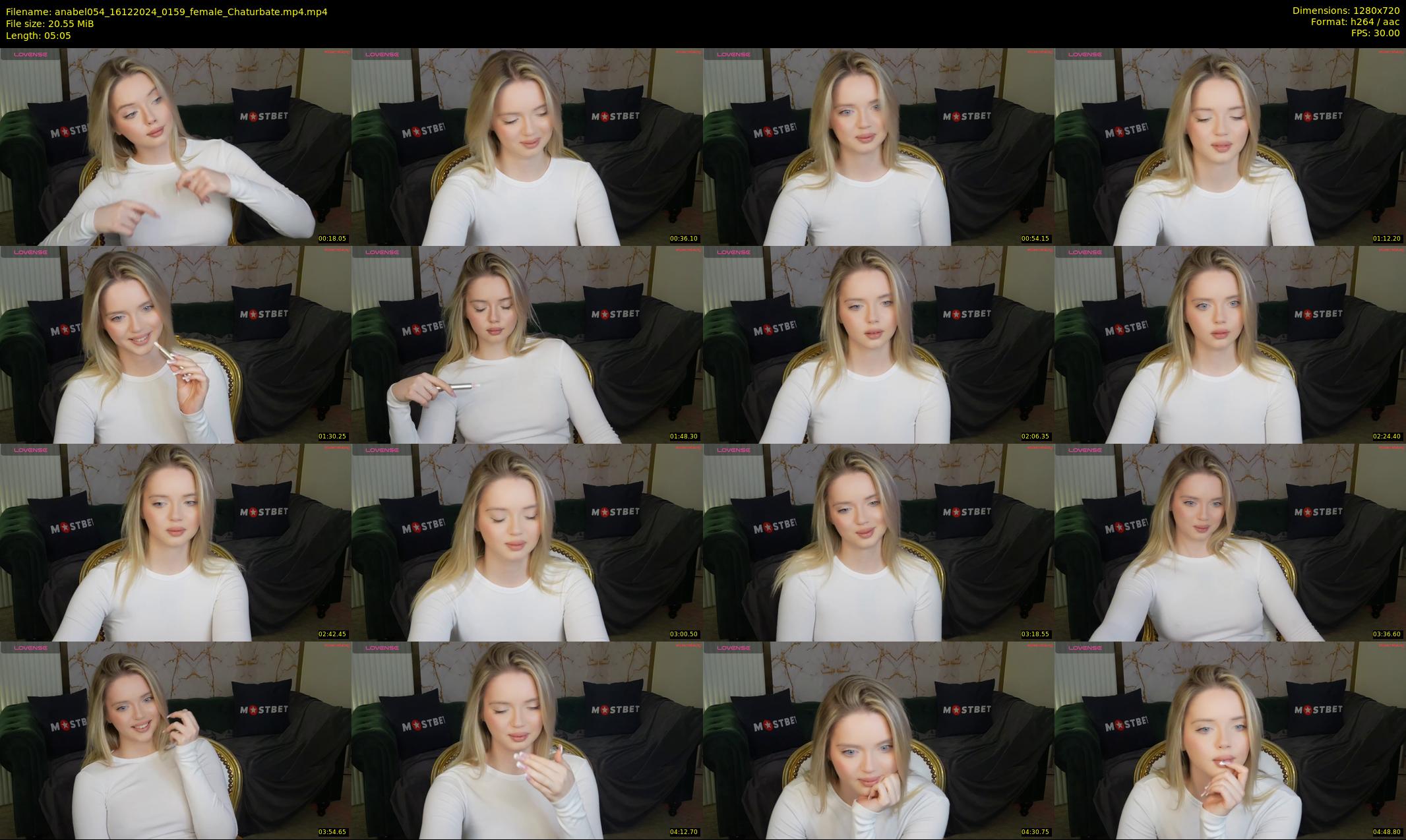 anabel054 — 6 minute Chaturbate female cam show recording, 720p, Dec 16, 2024