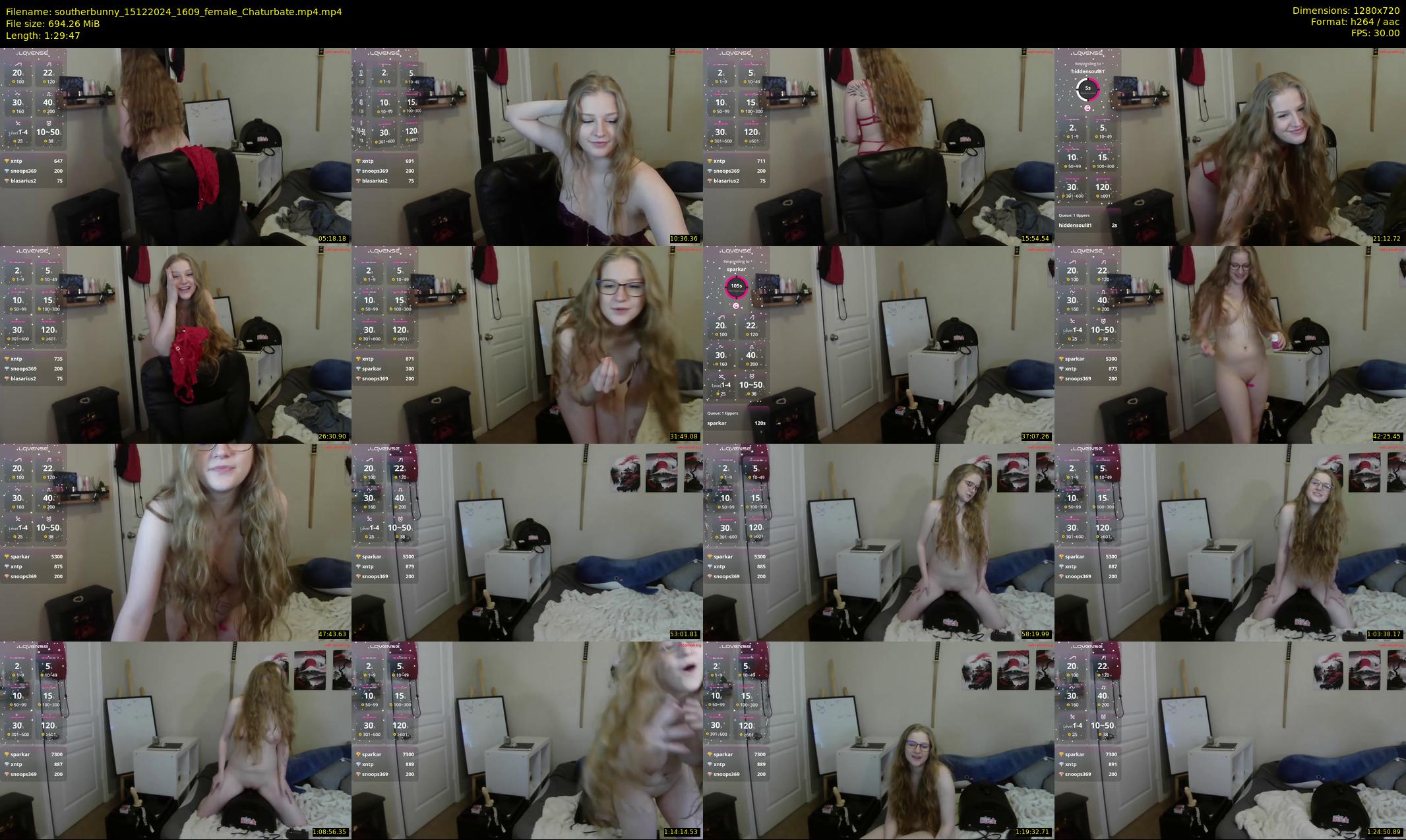 southerbunny — 90 minute Chaturbate female cam show recording, 720p, Dec 15, 2024
