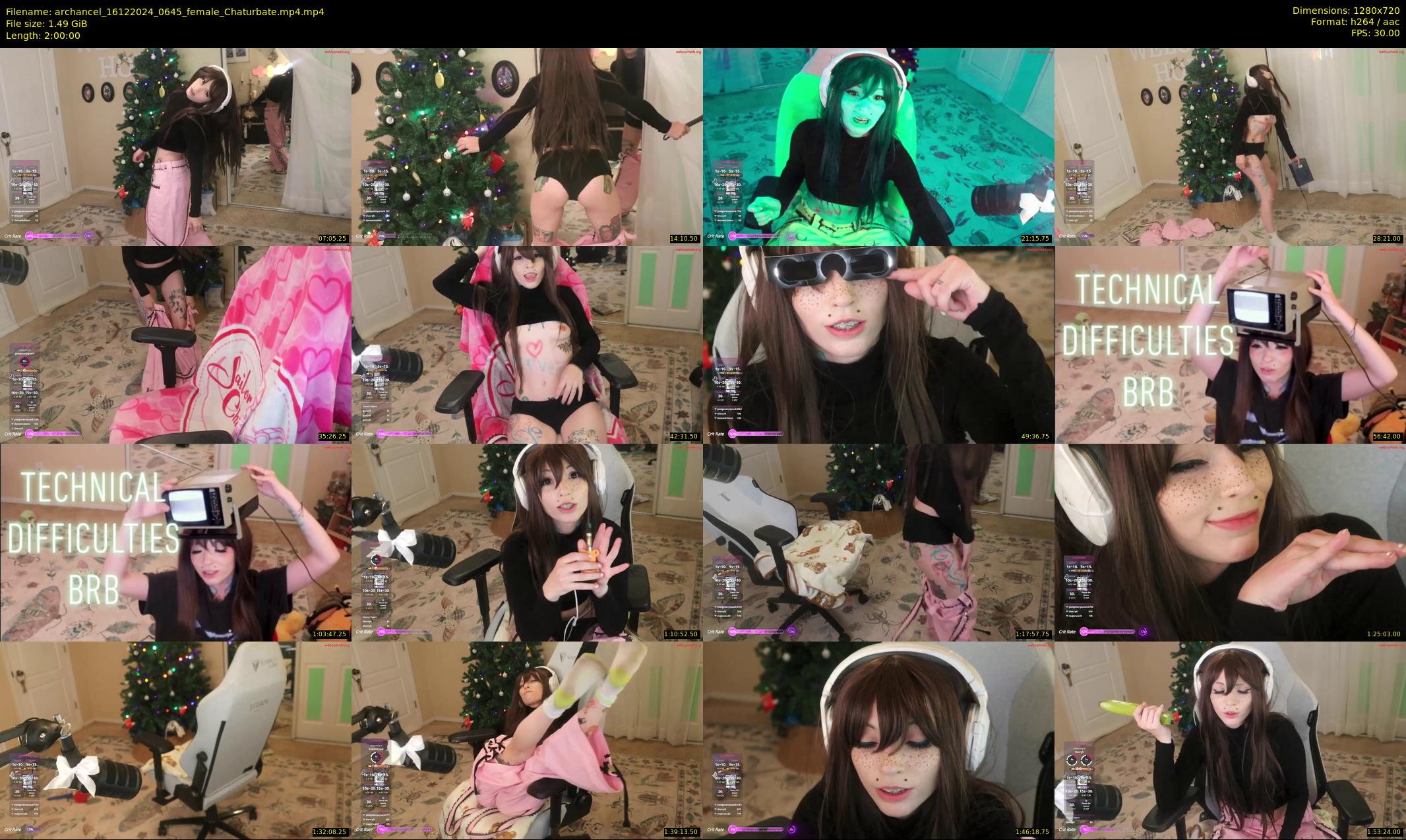 archancel — 120 minute Chaturbate female cam show recording, 720p, Dec 16, 2024