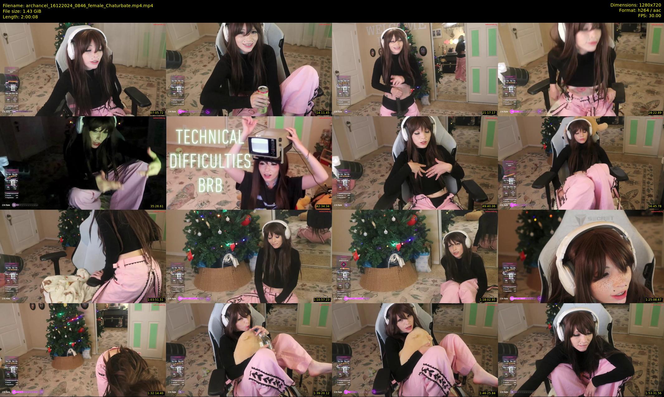 archancel — 121 minute Chaturbate female cam show recording, 720p, Dec 16, 2024
