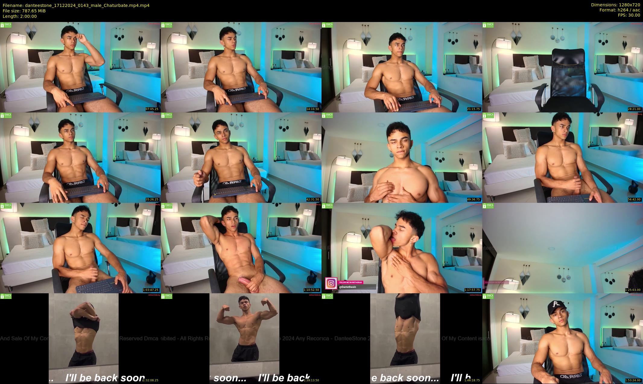 danteestone — 120 minute Chaturbate male cam show recording, 720p, Dec 17, 2024