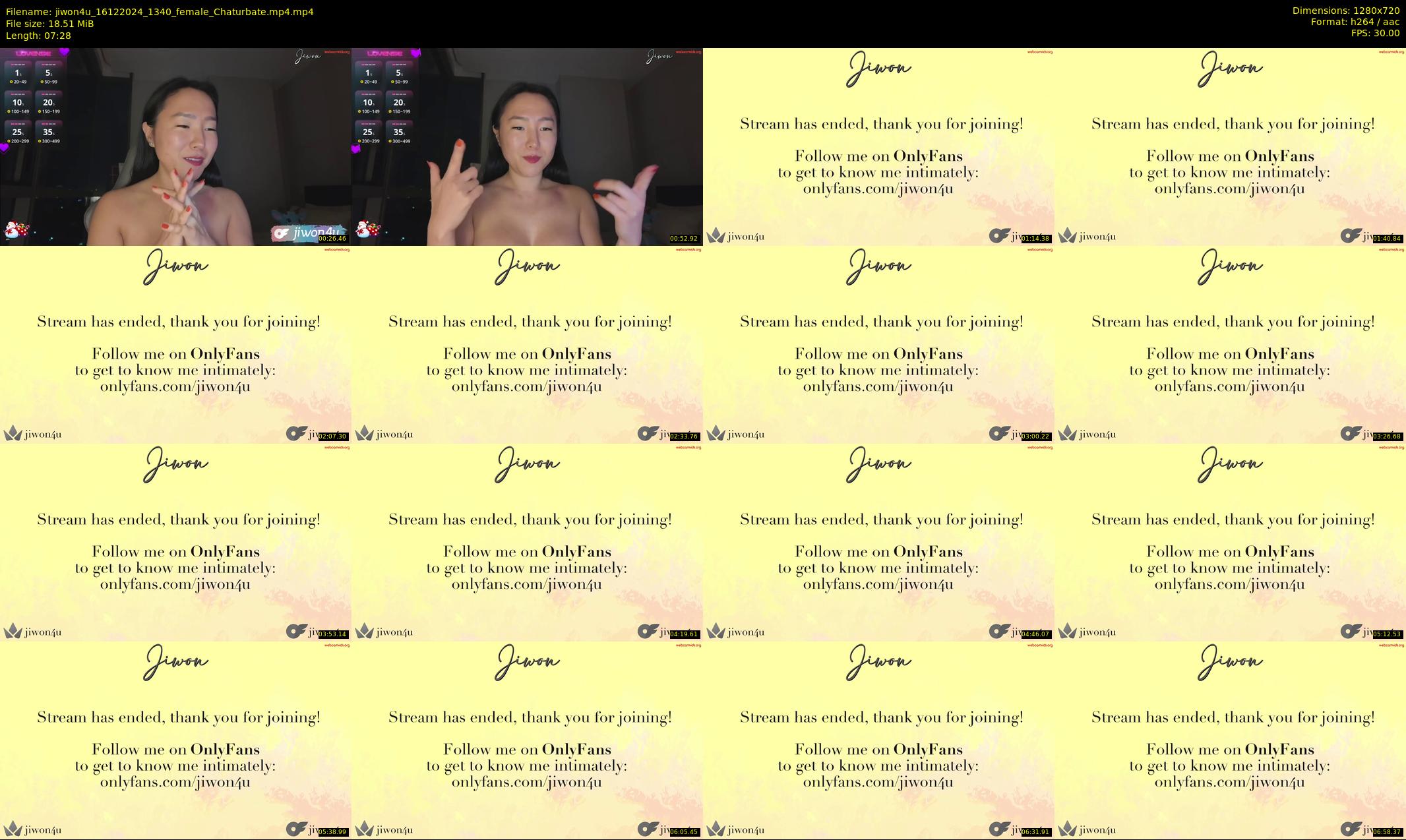 jiwon4u — 8 minute Chaturbate female cam show recording, 720p, Dec 16, 2024