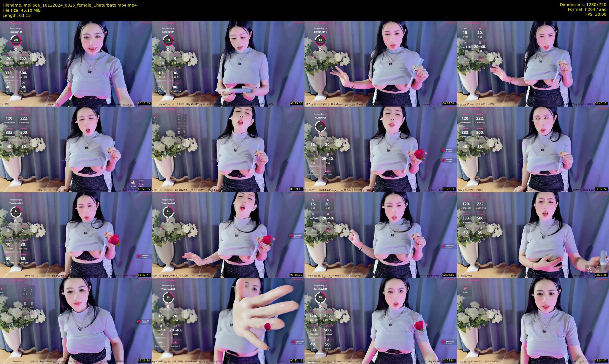 moli666 — 4 minute Chaturbate female cam show recording, 720p, Dec 16, 2024