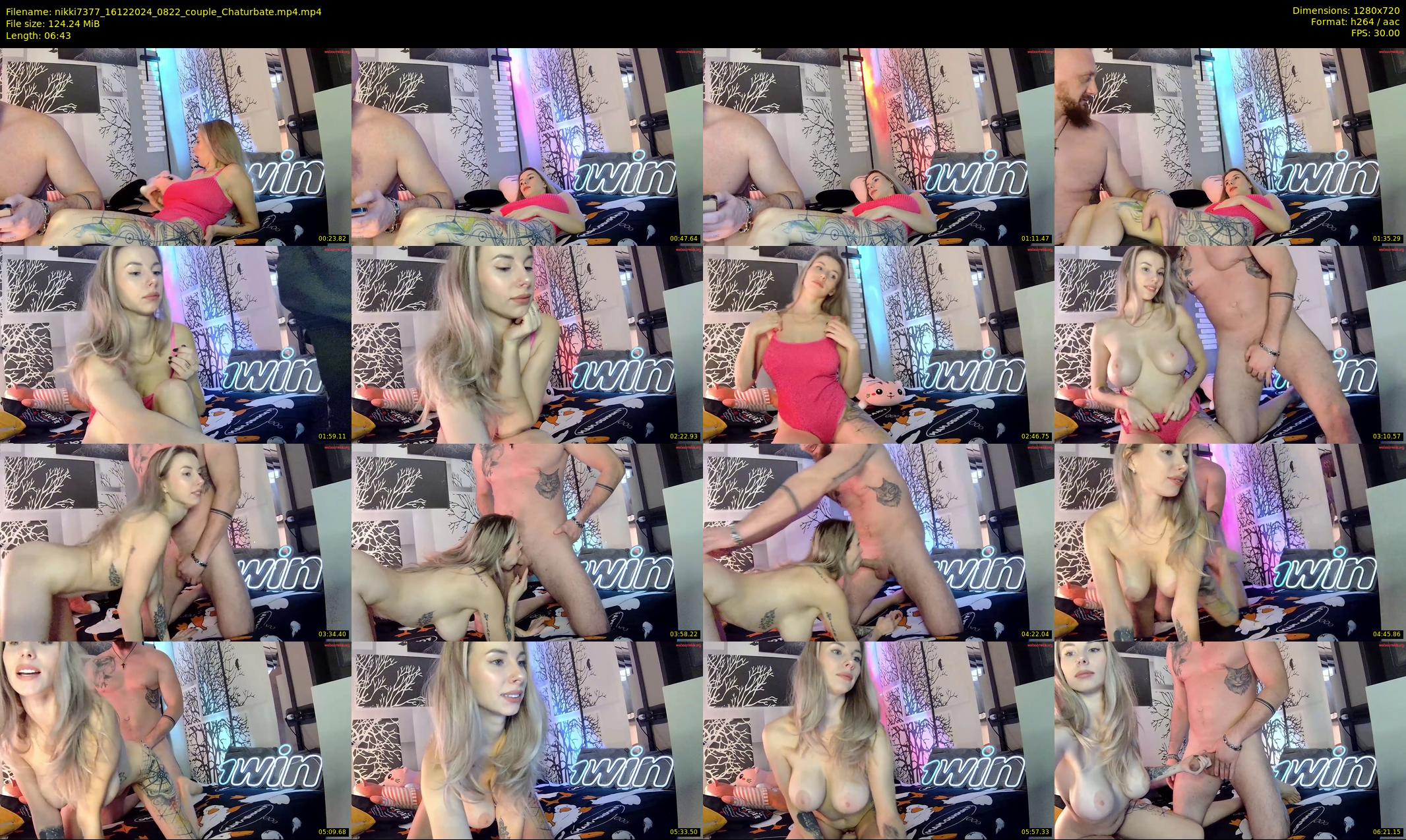 nikki7377 — 7 minute Chaturbate couple cam show recording, 720p, Dec 16, 2024