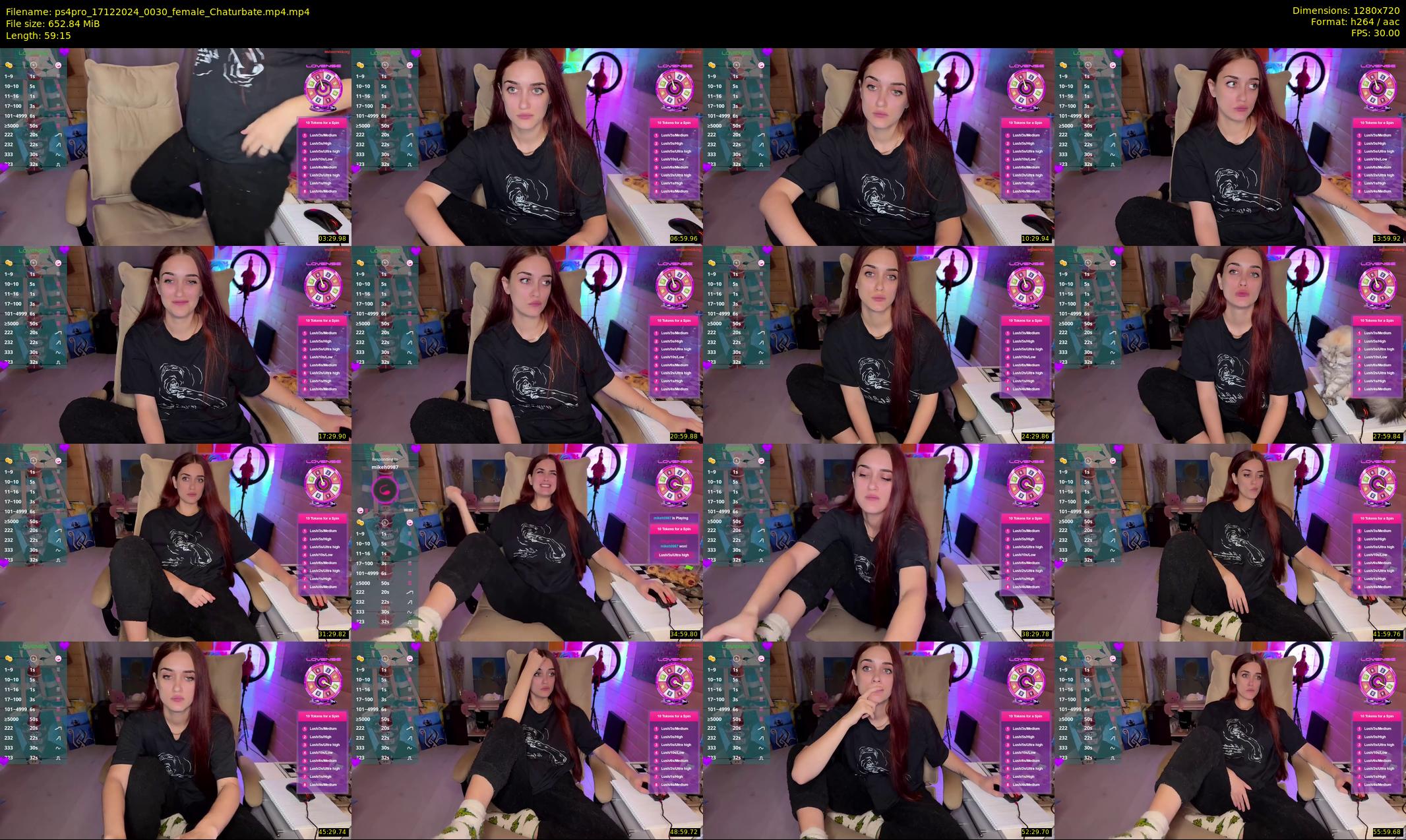 ps4pro — 60 minute Chaturbate female cam show recording, 720p, Dec 17, 2024