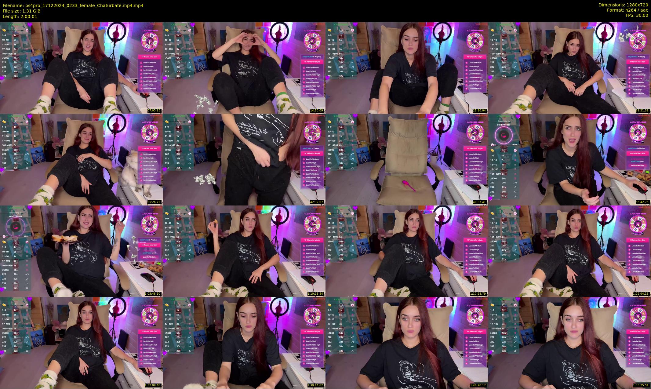ps4pro — 121 minute Chaturbate female cam show recording, 720p, Dec 17, 2024