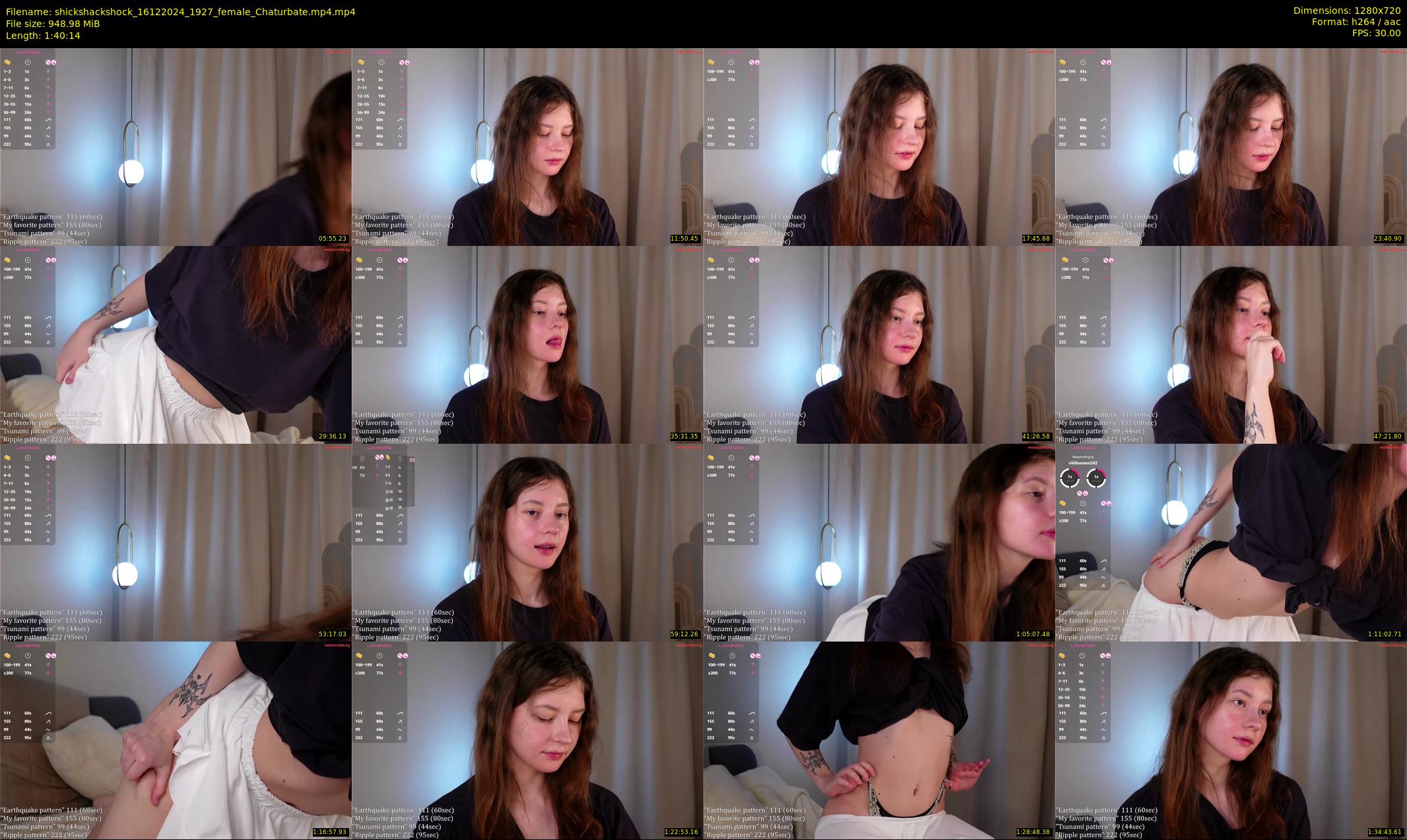 shickshackshock — 101 minute Chaturbate female cam show recording, 720p, Dec 16, 2024