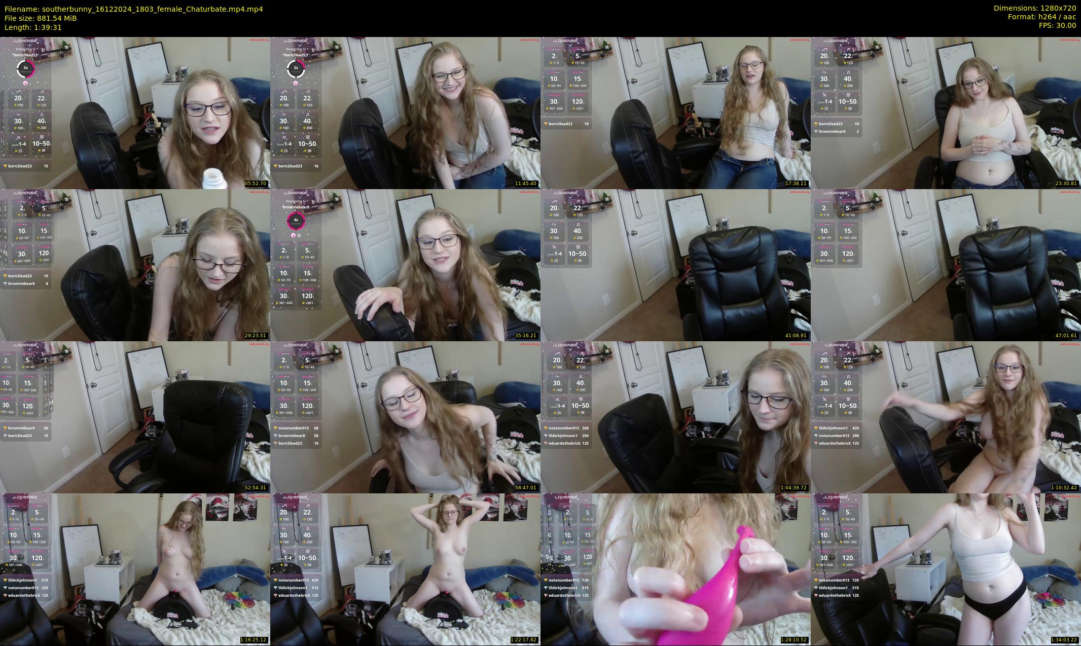 southerbunny — 100 minute Chaturbate female cam show recording, 720p, Dec 16, 2024