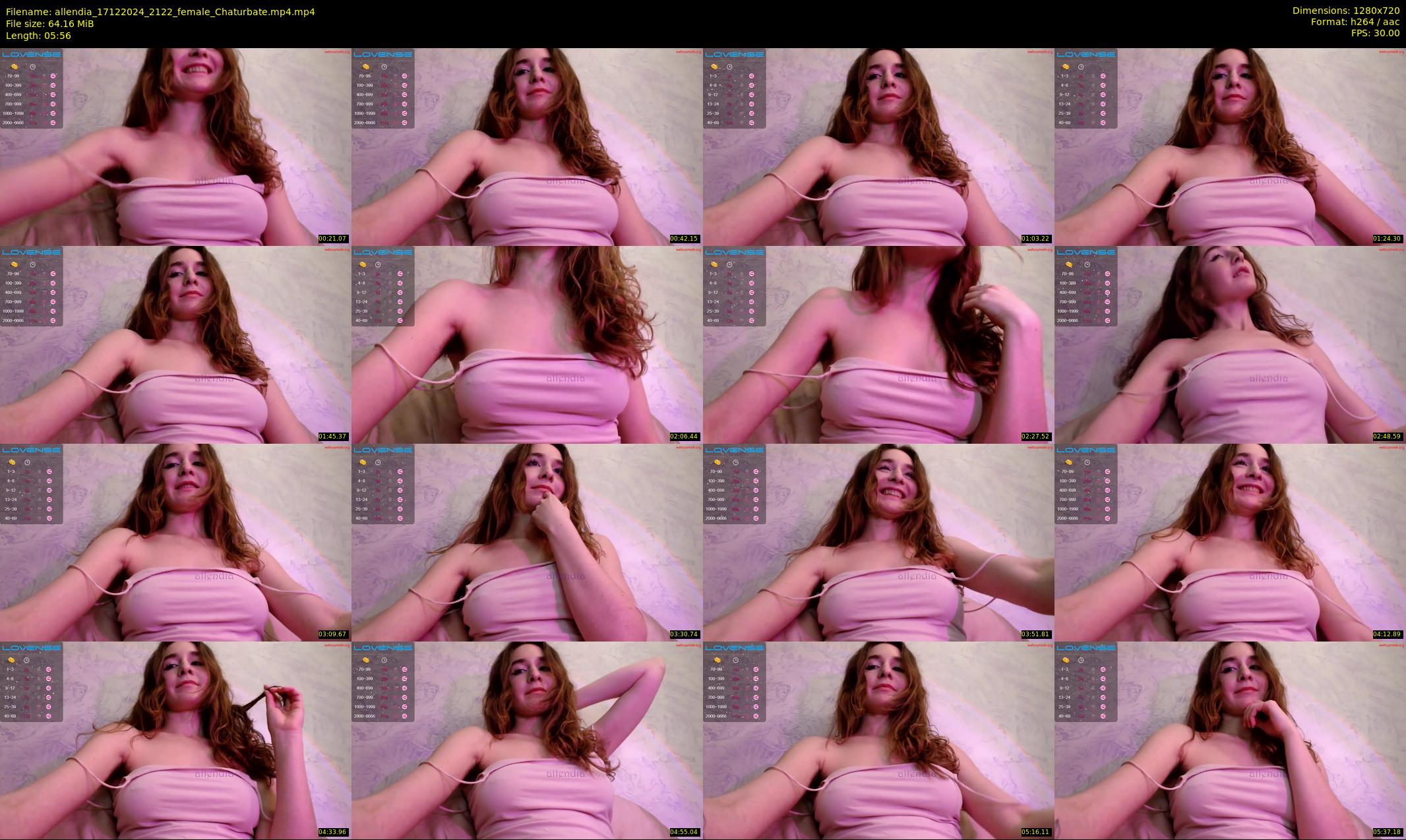 allendia — 6 minute Chaturbate female cam show recording, 720p, Dec 17, 2024