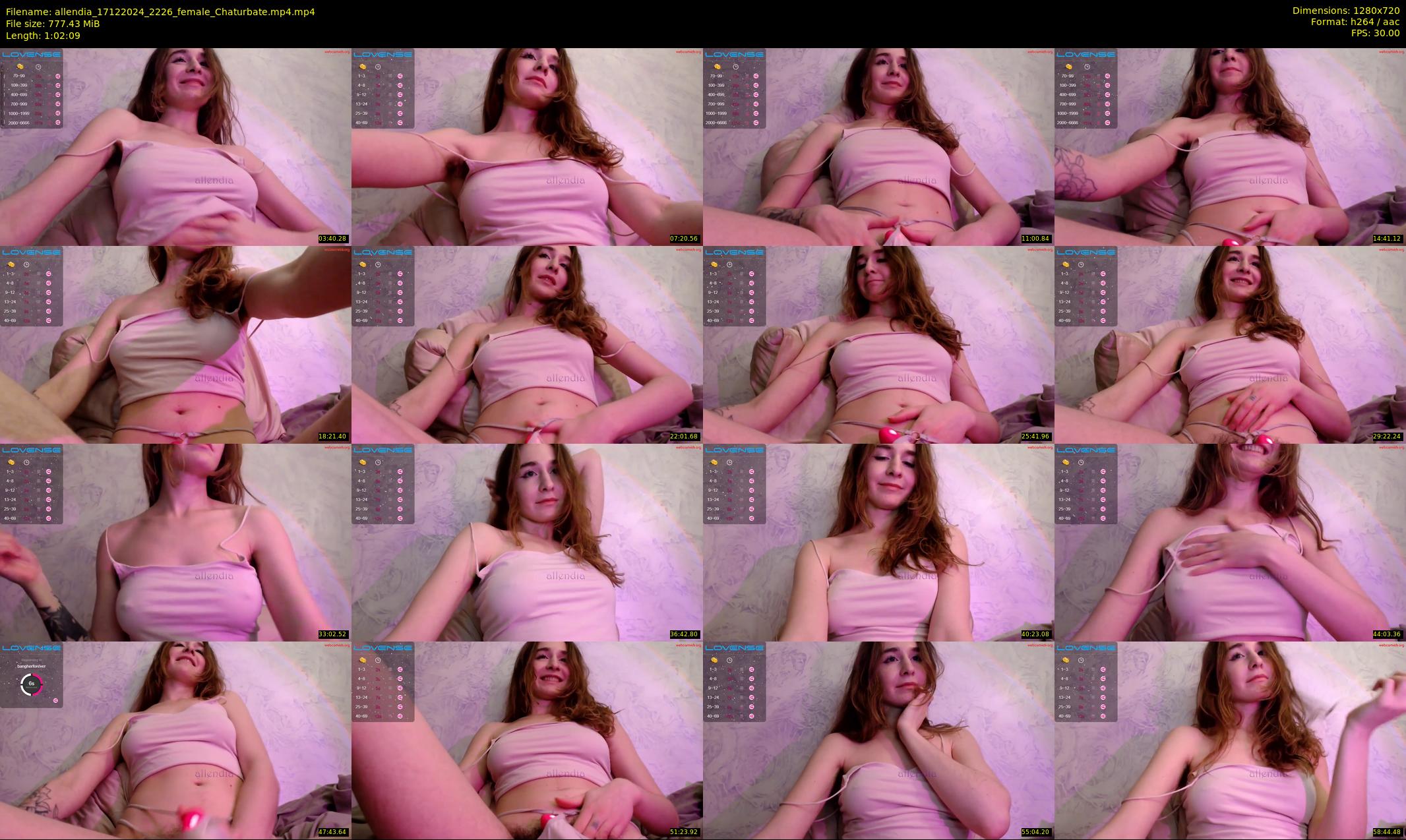 allendia — 63 minute Chaturbate female cam show recording, 720p, Dec 17, 2024