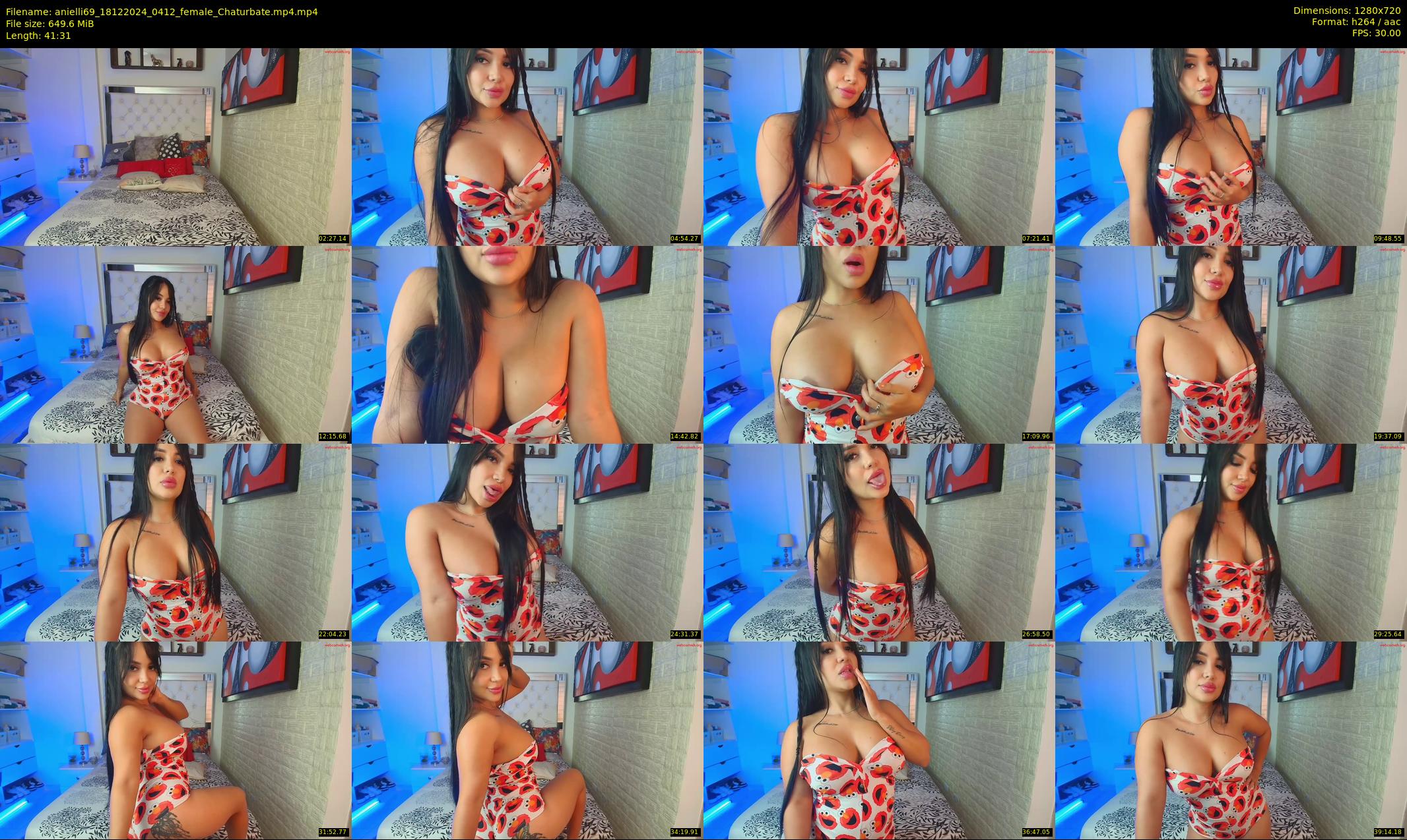 anielli69 — 42 minute Chaturbate female cam show recording, 720p, Dec 18, 2024