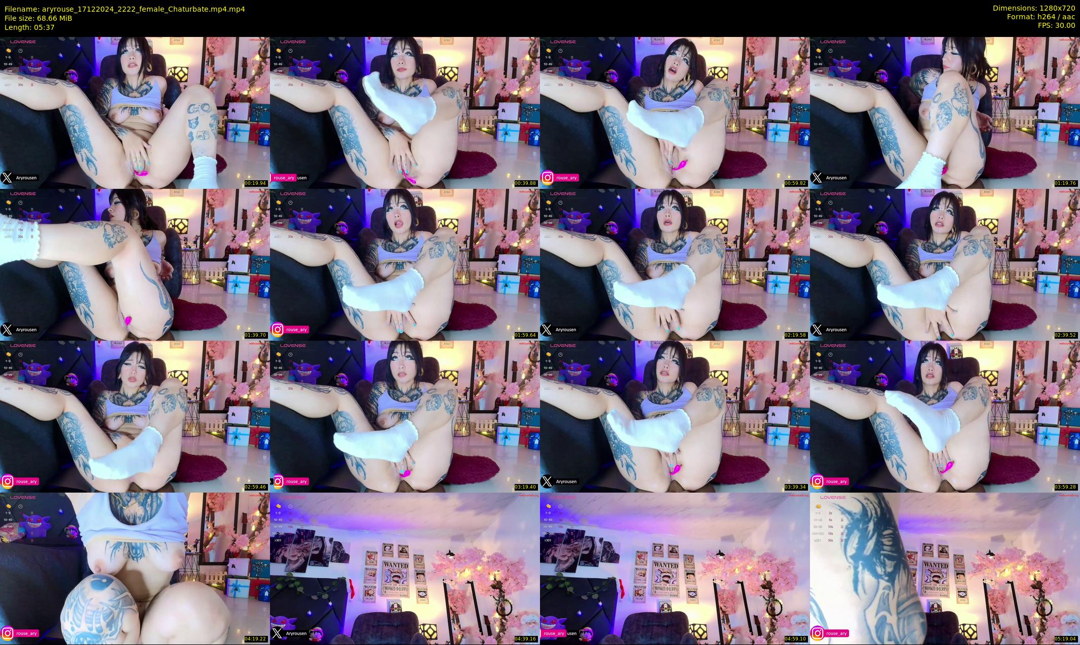 aryrouse — 6 minute Chaturbate female cam show recording, 720p, Dec 17, 2024