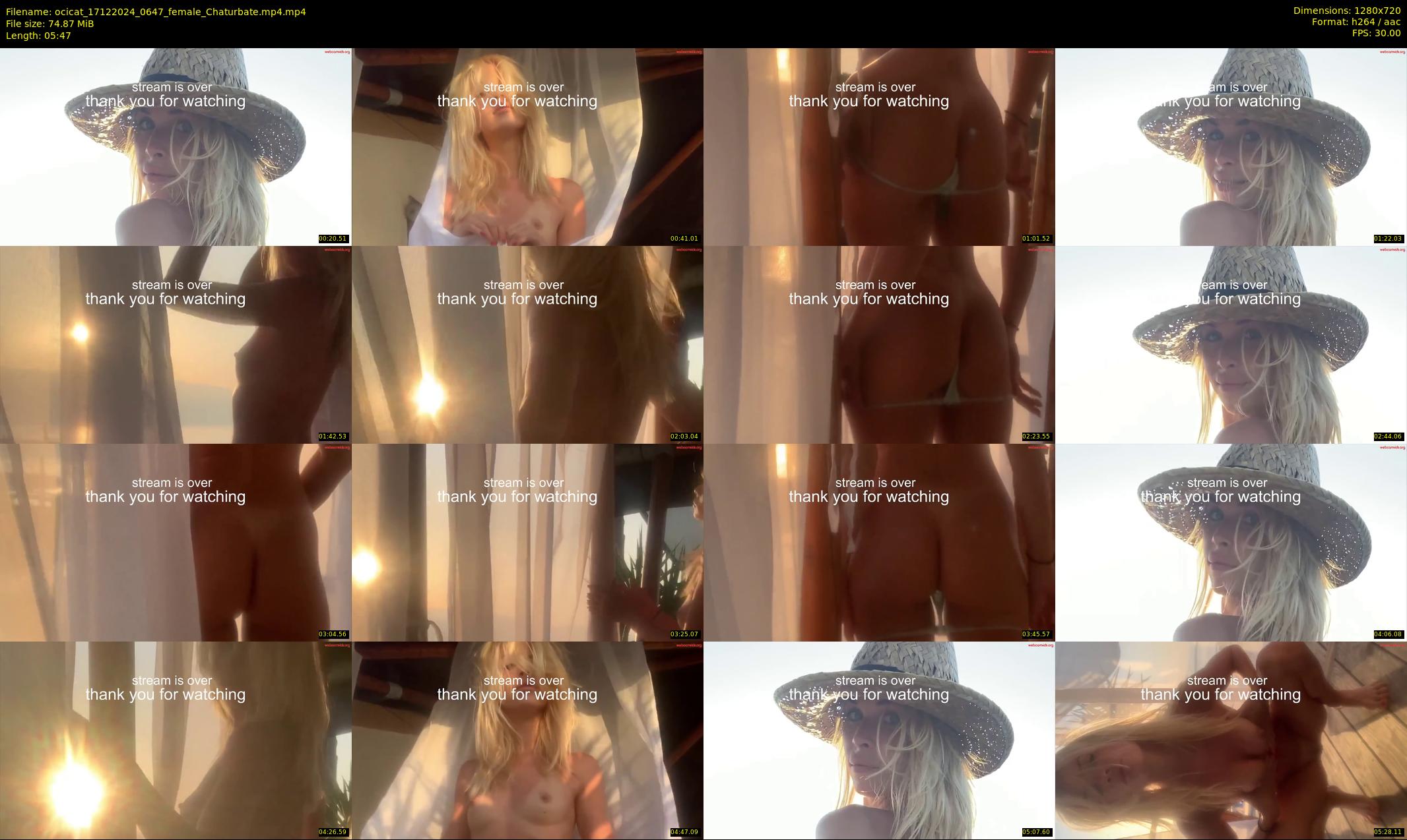 ocicat — 6 minute Chaturbate female cam show recording, 720p, Dec 17, 2024