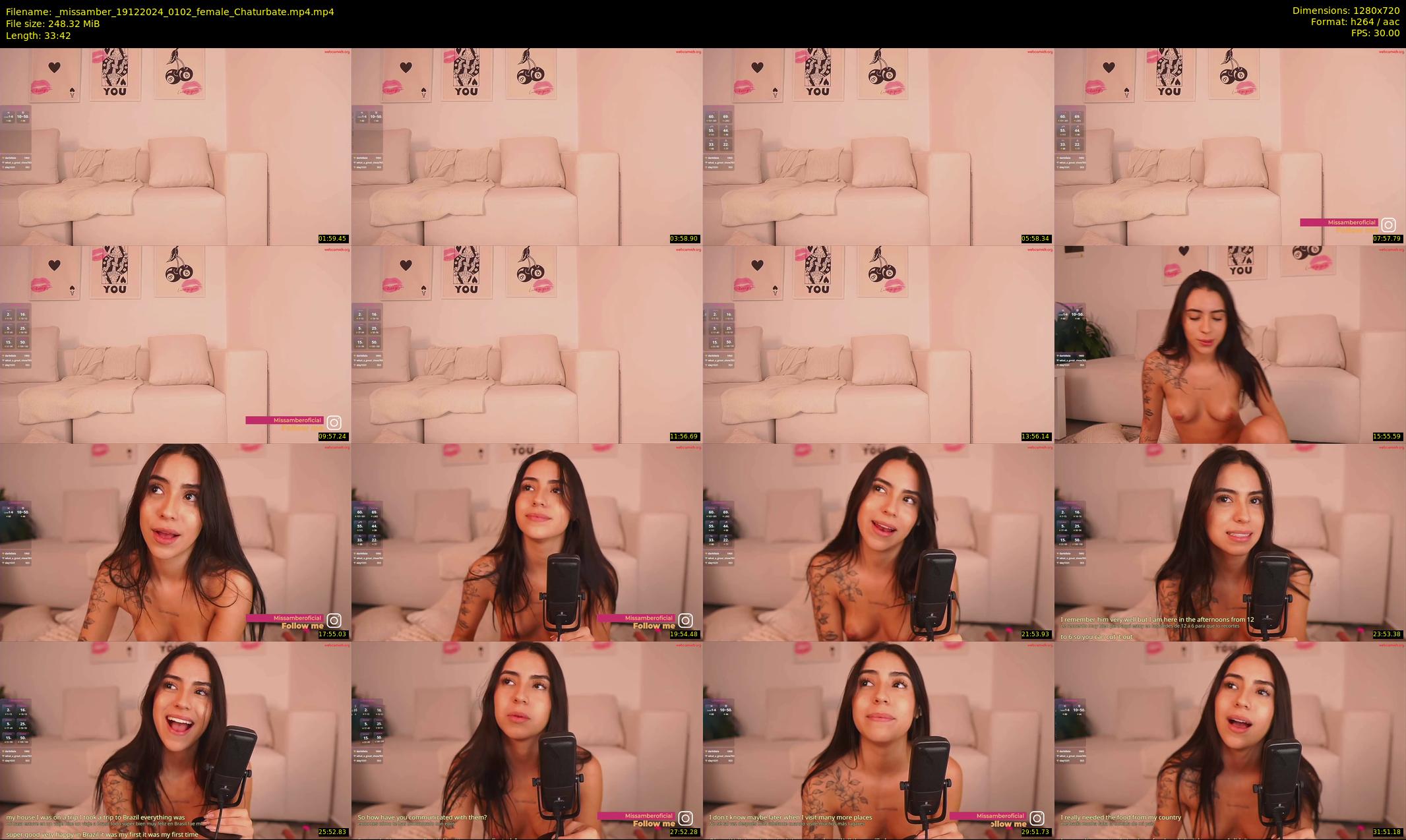 _missamber — 34 minute Chaturbate female cam show recording, 720p, Dec 19, 2024