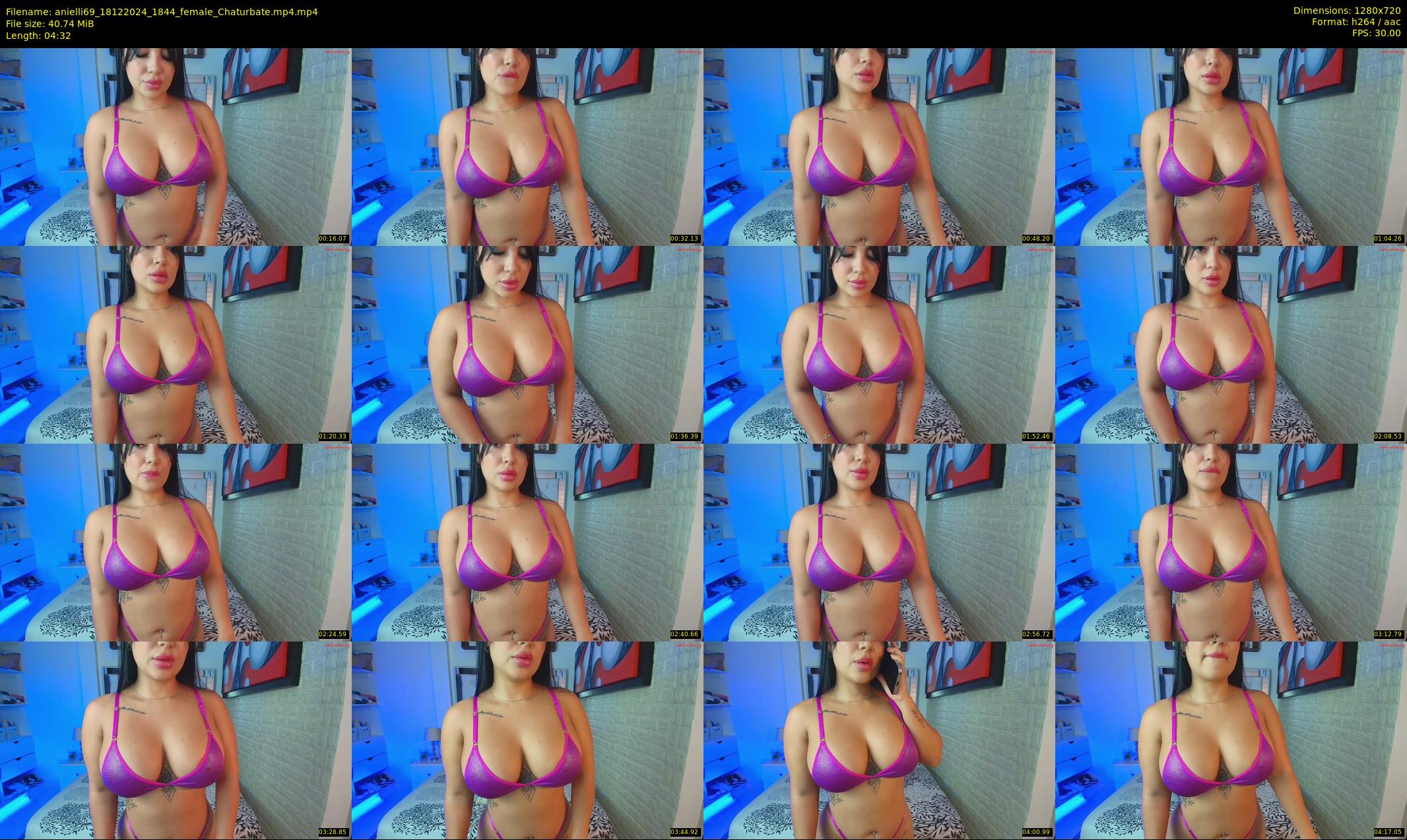 anielli69 — 5 minute Chaturbate female cam show recording, 720p, Dec 18, 2024