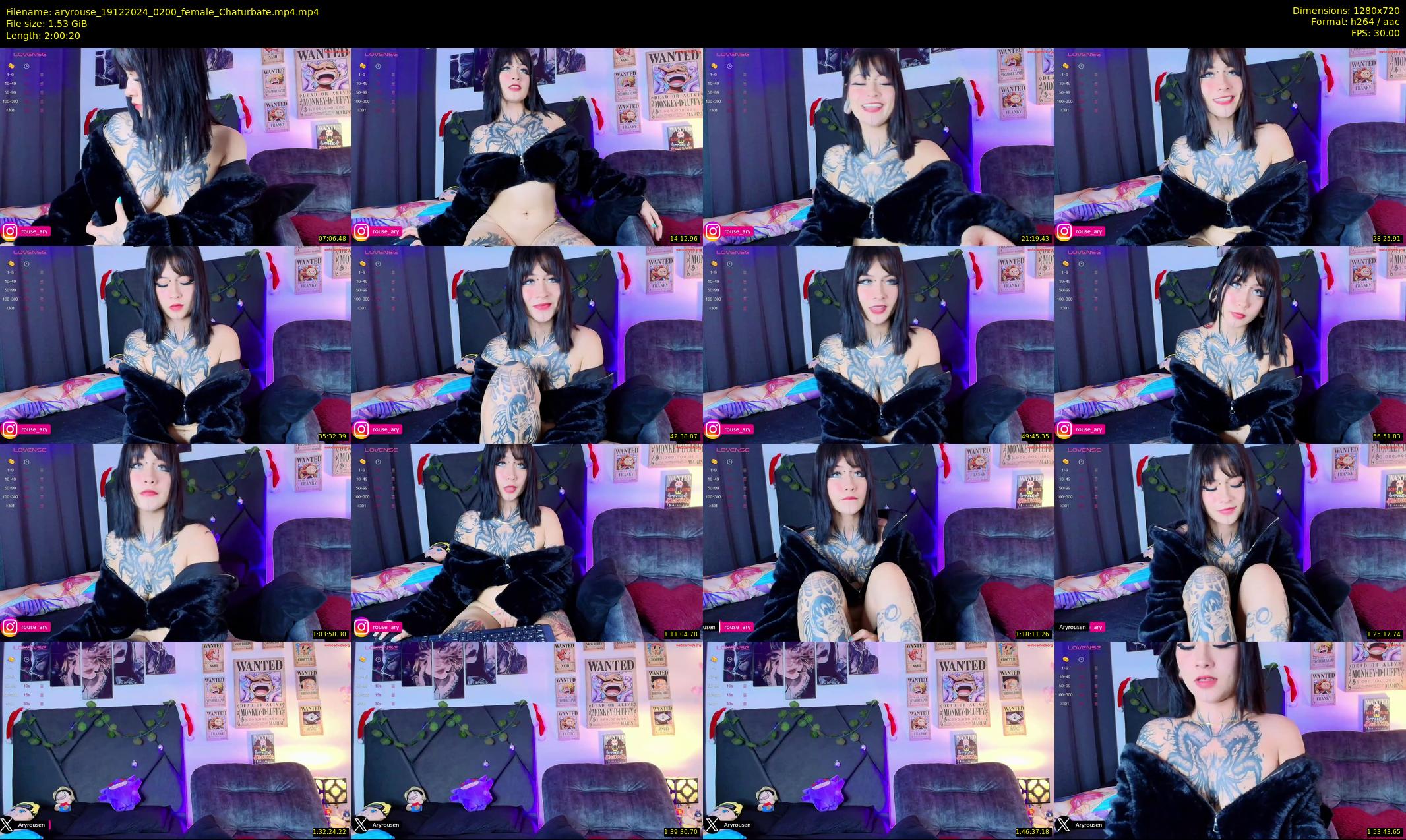 aryrouse — 121 minute Chaturbate female cam show recording, 720p, Dec 19, 2024
