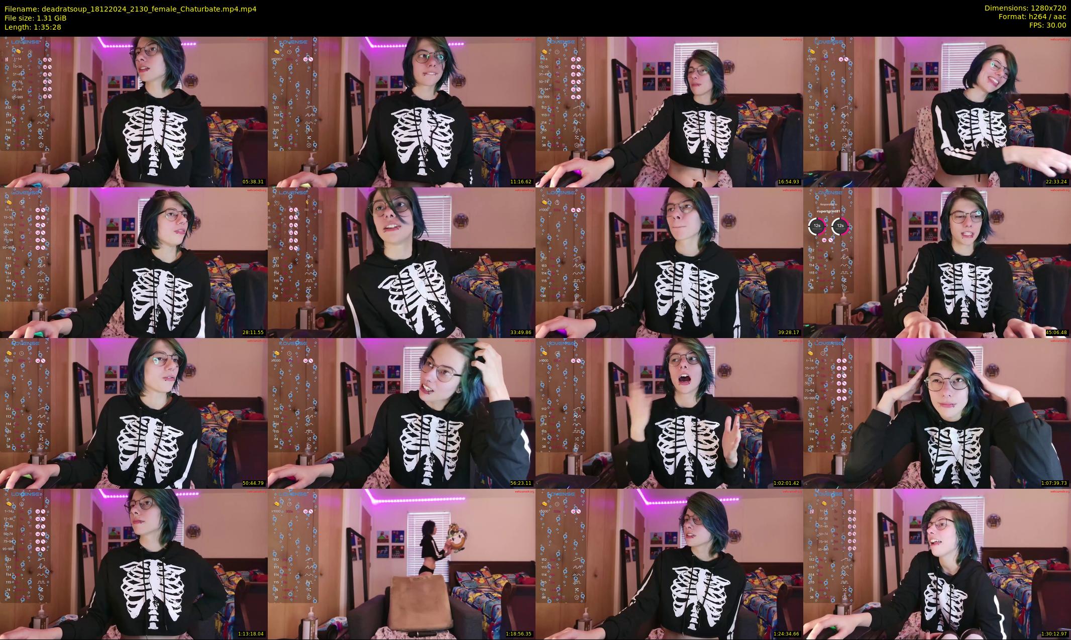 deadratsoup — 96 minute Chaturbate female cam show recording, 720p, Dec 18, 2024