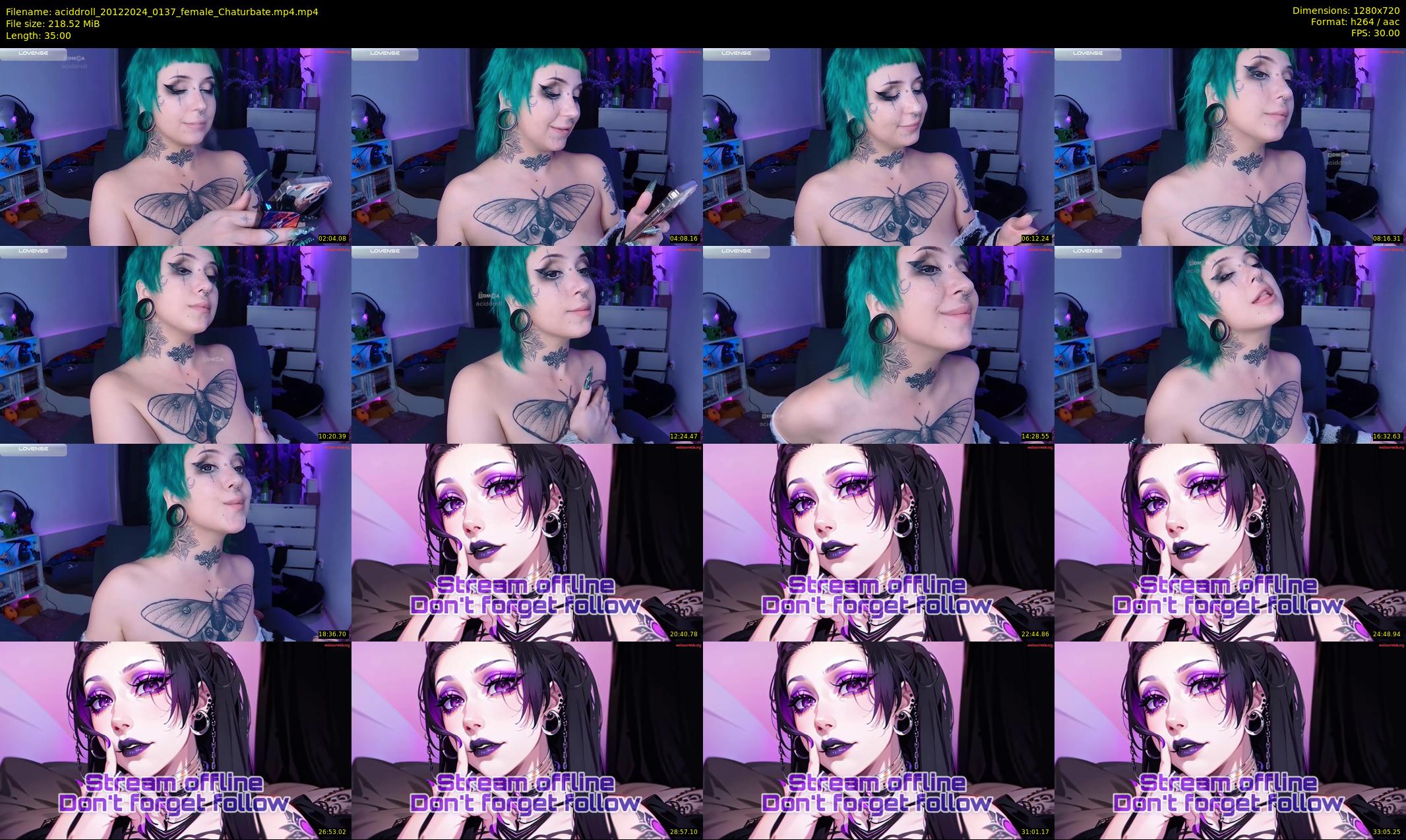 aciddroll — 35 minute Chaturbate female cam show recording, 720p, Dec 20, 2024