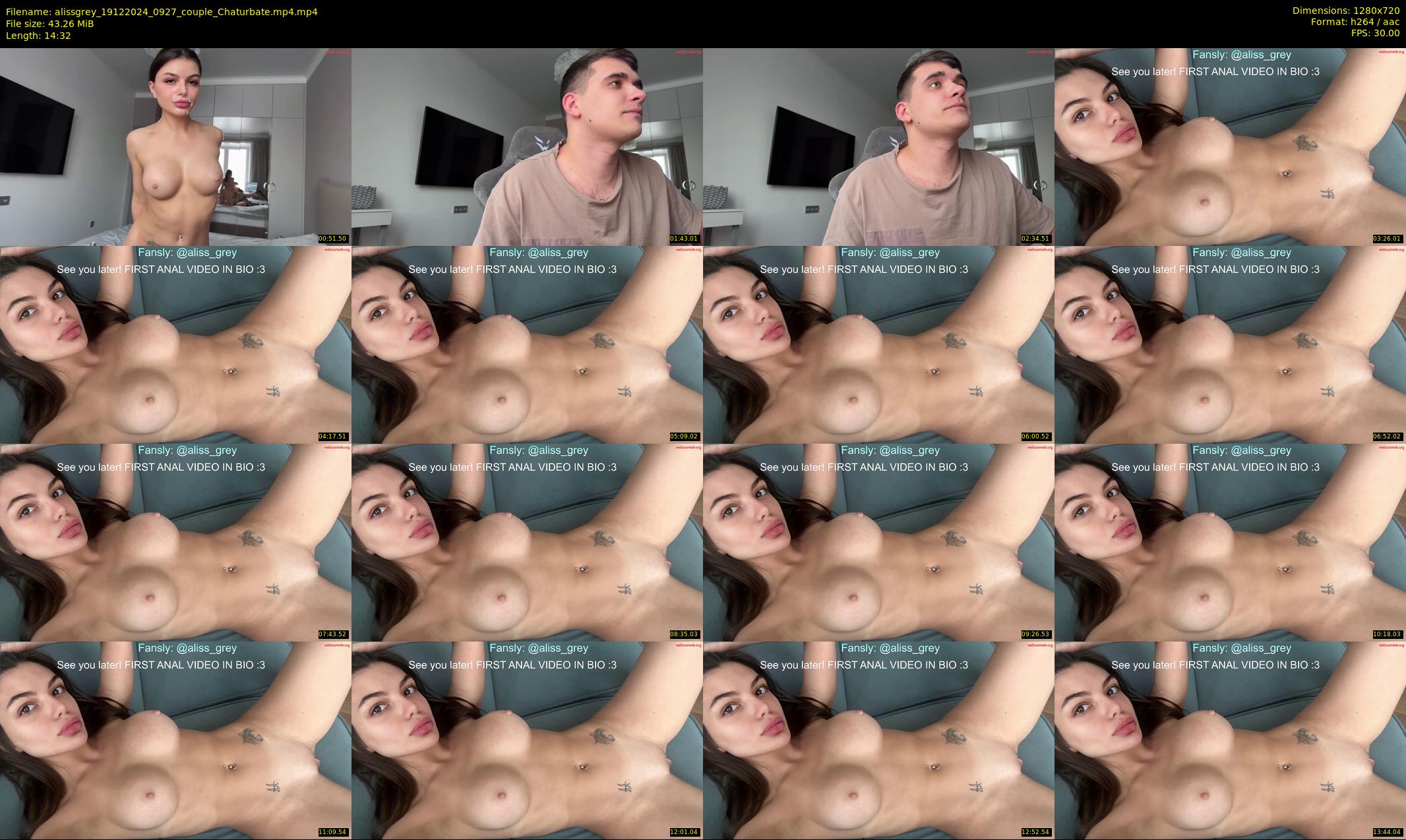 alissgrey — 15 minute Chaturbate couple cam show recording, 720p, Dec 19, 2024