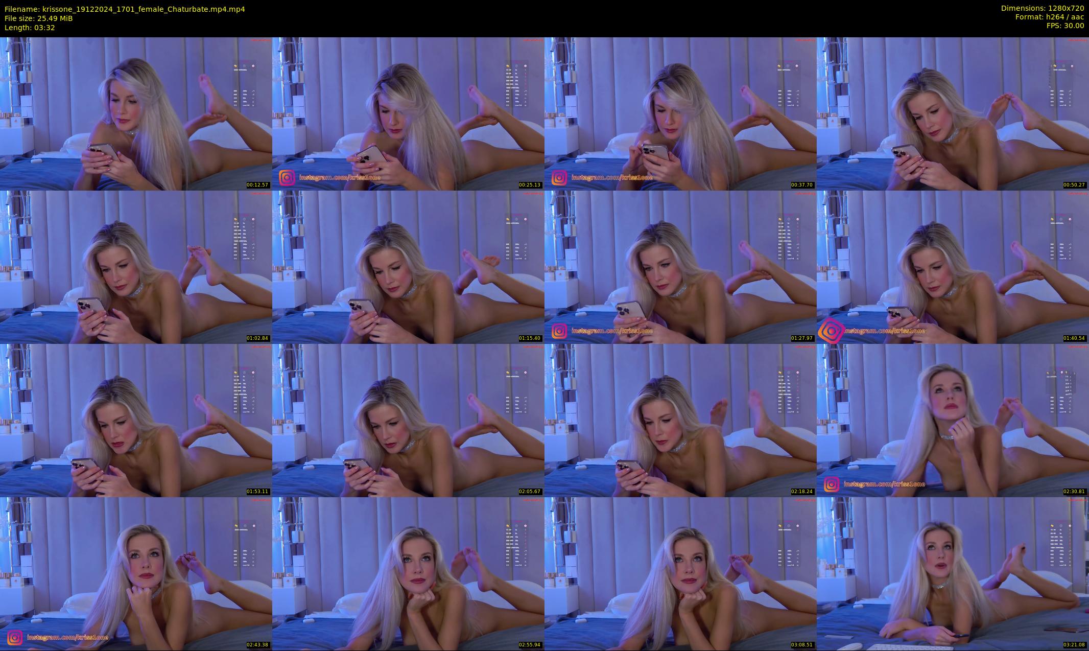 krissone — 4 minute Chaturbate female cam show recording, 720p, Dec 19, 2024