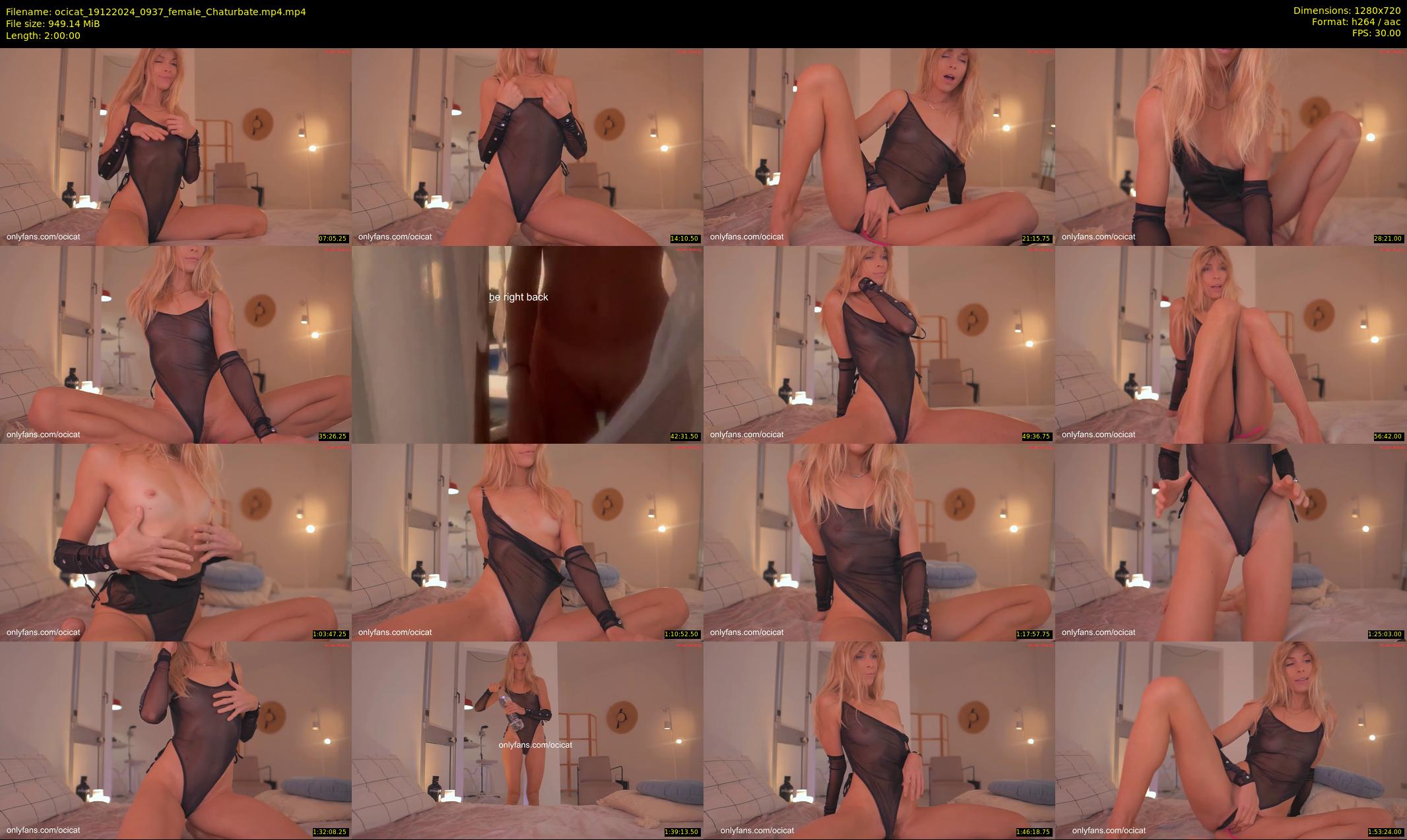 ocicat — 120 minute Chaturbate female cam show recording, 720p, Dec 19, 2024