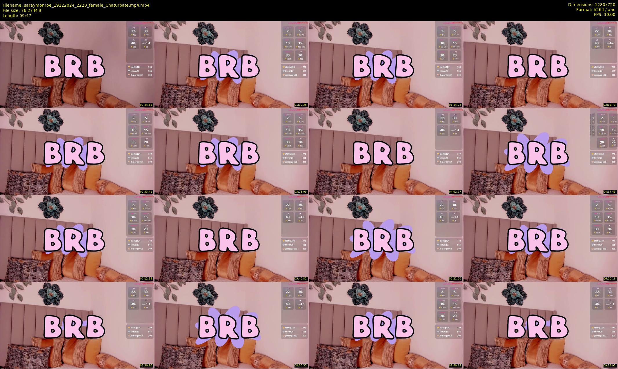saraymonroe — 10 minute Chaturbate female cam show recording, 720p, Dec 19, 2024