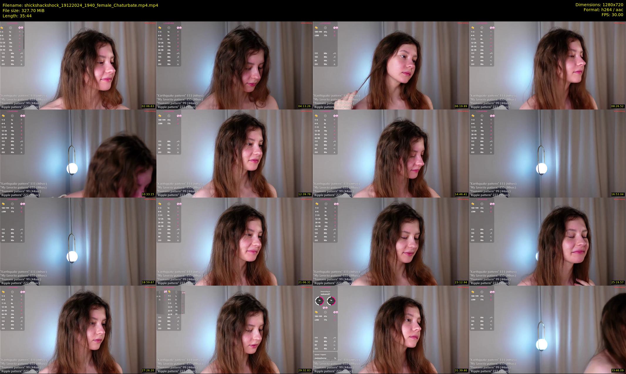 shickshackshock — 36 minute Chaturbate female cam show recording, 720p, Dec 19, 2024
