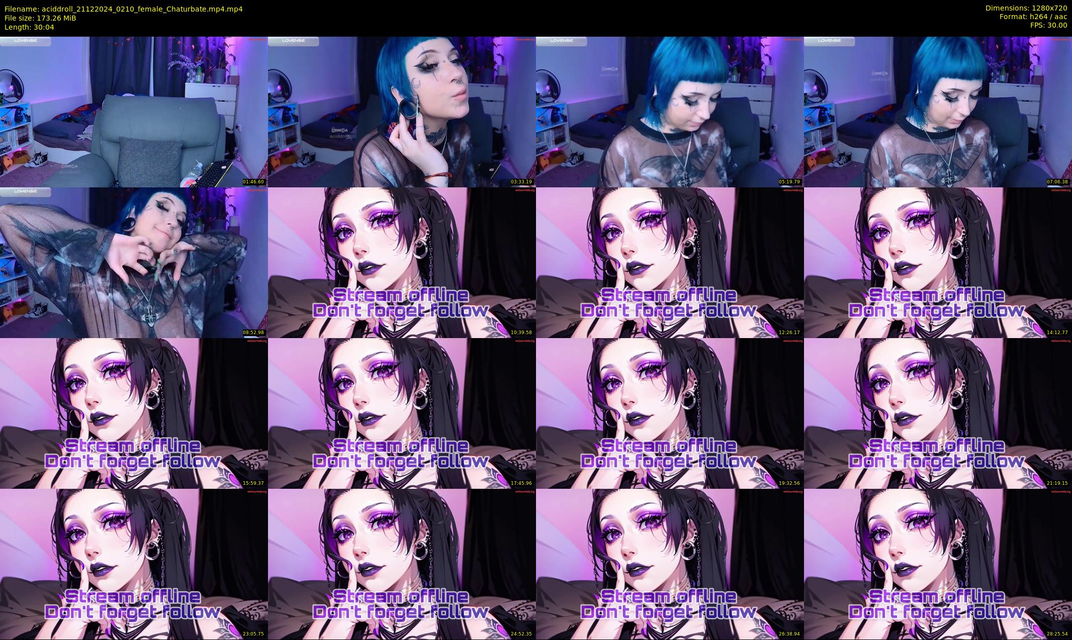 aciddroll — 31 minute Chaturbate female cam show recording, 720p, Dec 21, 2024