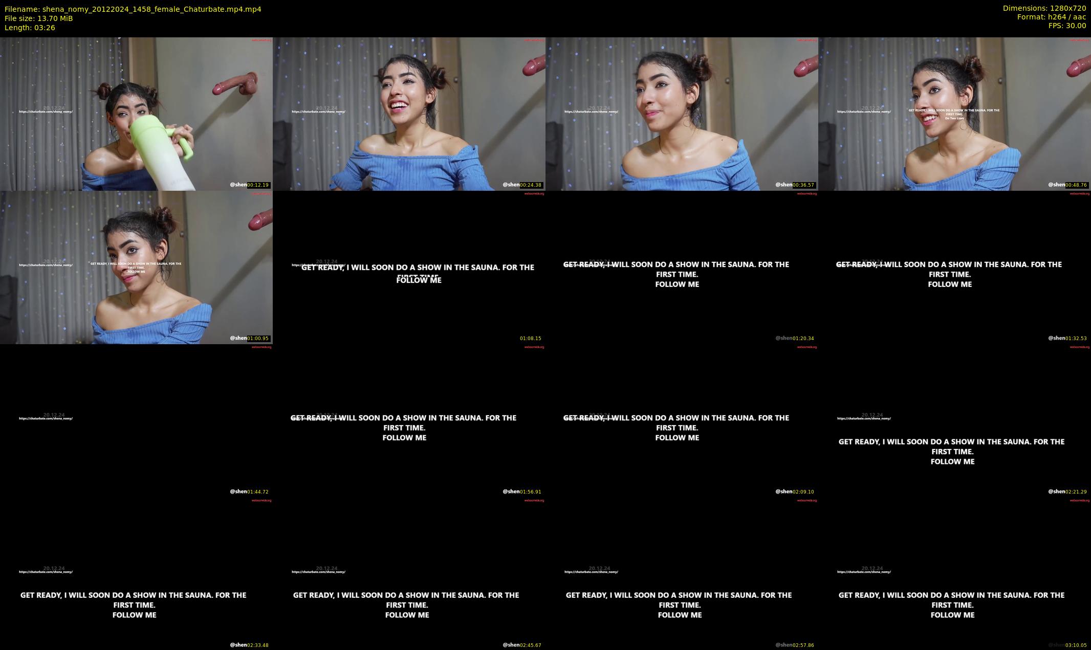 shena_nomy — 4 minute Chaturbate female cam show recording, 720p, Dec 20, 2024