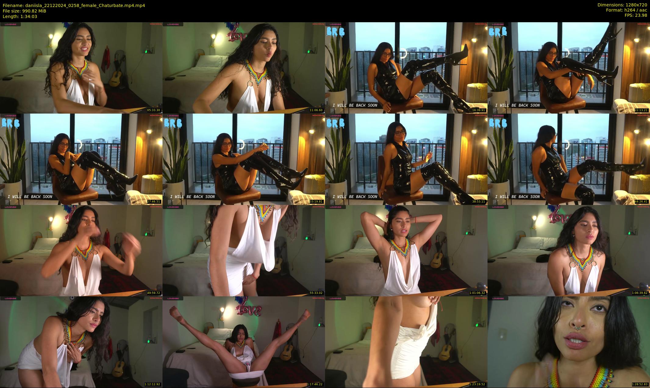 daniisla — 95 minute Chaturbate female cam show recording, 720p, Dec 22, 2024