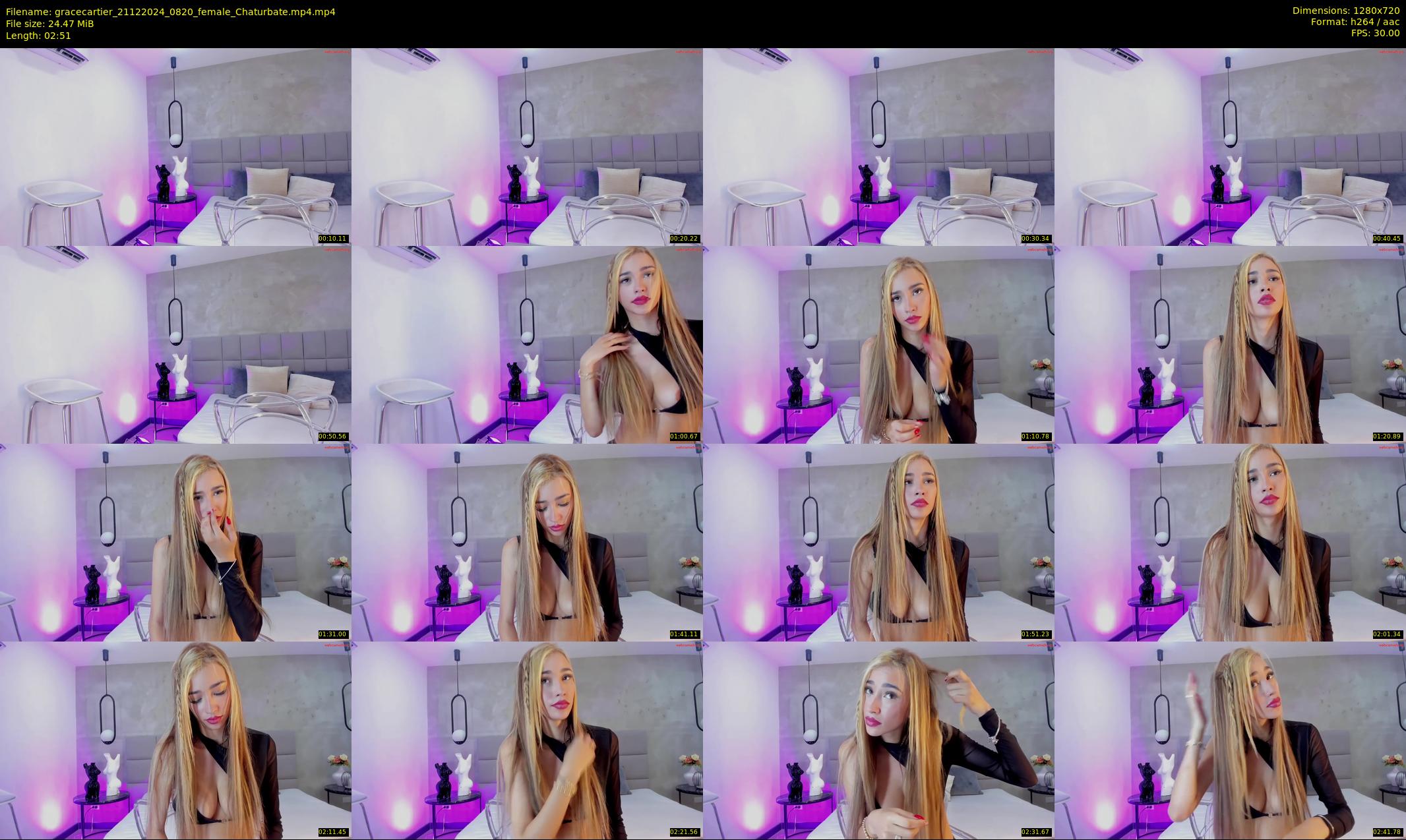 gracecartier — 3 minute Chaturbate female cam show recording, 720p, Dec 21, 2024