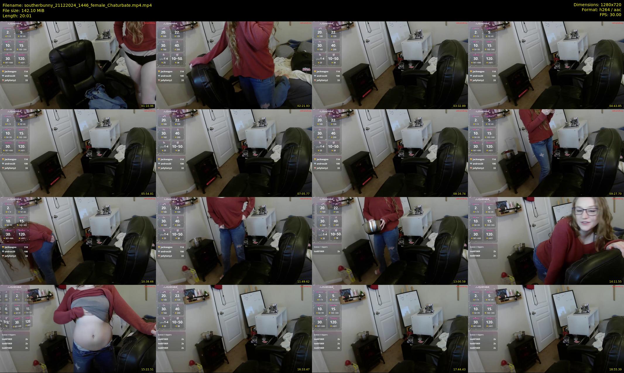 southerbunny — 21 minute Chaturbate female cam show recording, 720p, Dec 21, 2024