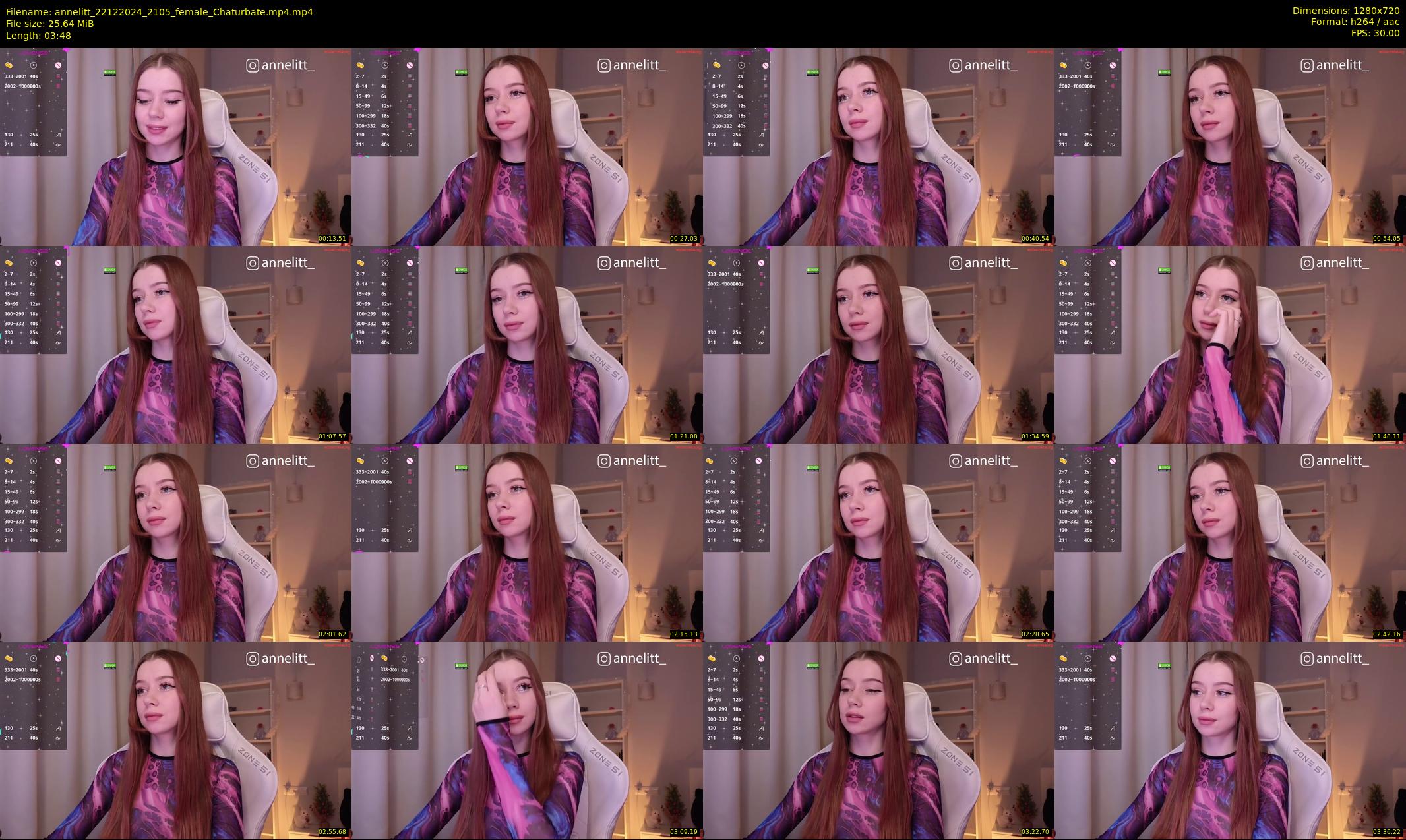 annelitt — 4 minute Chaturbate female cam show recording, 720p, Dec 22, 2024