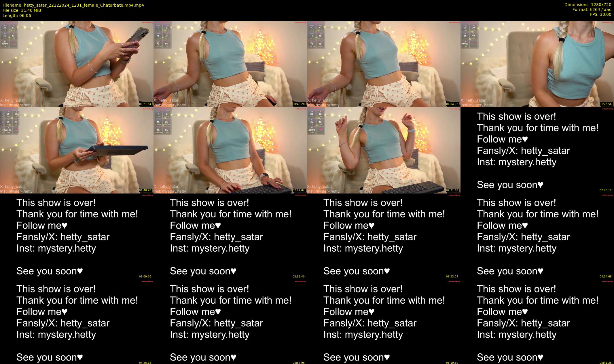hetty_satar — 7 minute Chaturbate female cam show recording, 720p, Dec 22, 2024