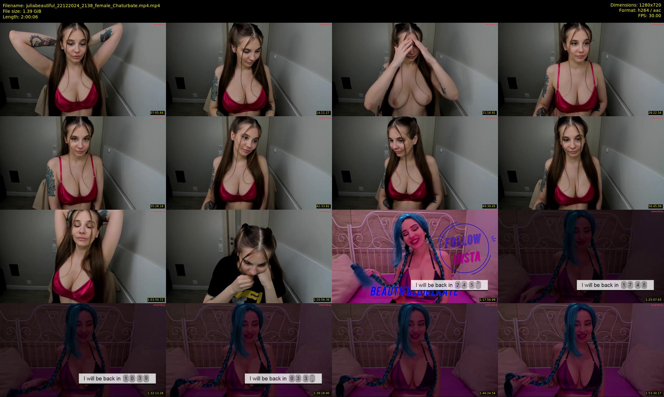 juliabeautiful — 121 minute Chaturbate female cam show recording, 720p, Dec 22, 2024