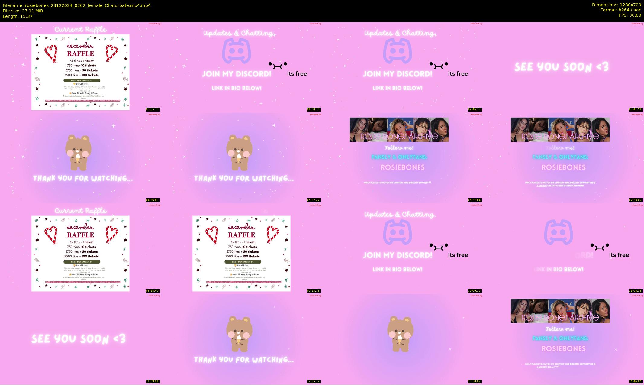 rosiebones — 16 minute Chaturbate female cam show recording, 720p, Dec 23, 2024
