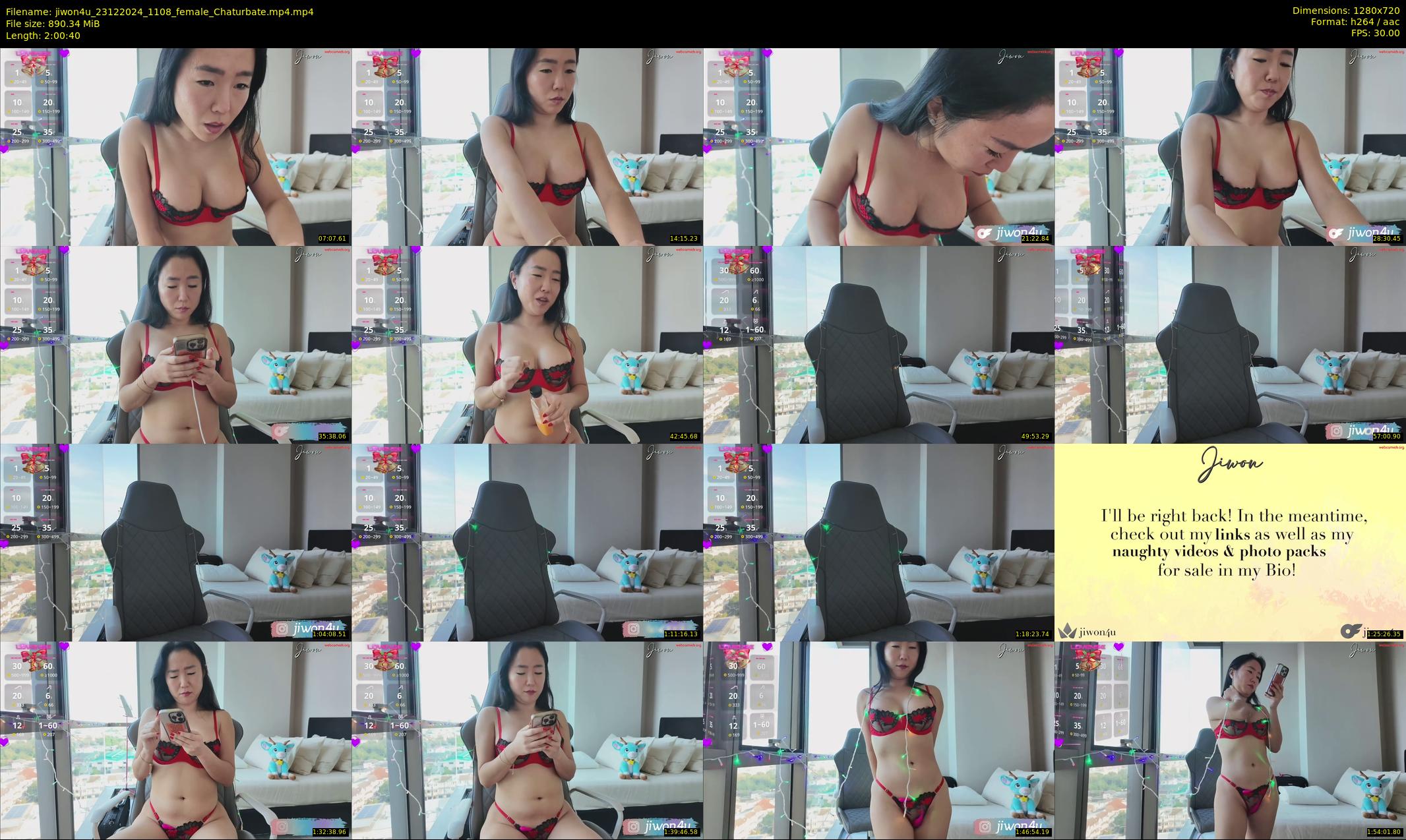 jiwon4u — 121 minute Chaturbate female cam show recording, 720p, Dec 23, 2024