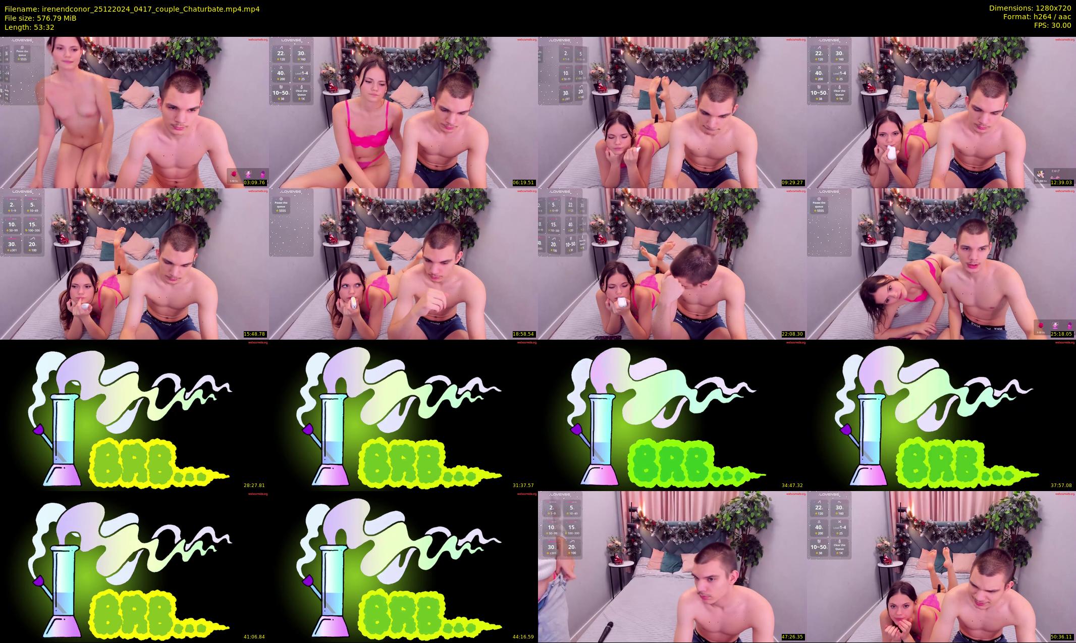 irenendconor — 54 minute Chaturbate couple cam show recording, 720p, Dec 25, 2024